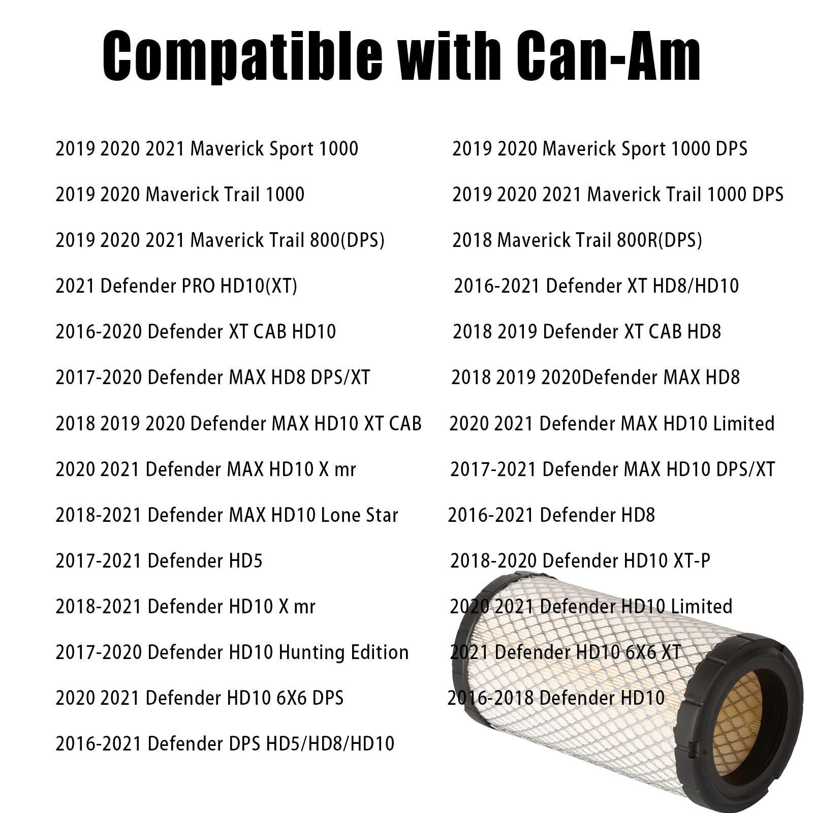 Getopauto 715900394 Air Filter Compatible With Can Am Defender Hd8 Hd10 Hd5 Max Hd8 Max Hd10 Maverick Trail 800R 1000R(Set Of 3)