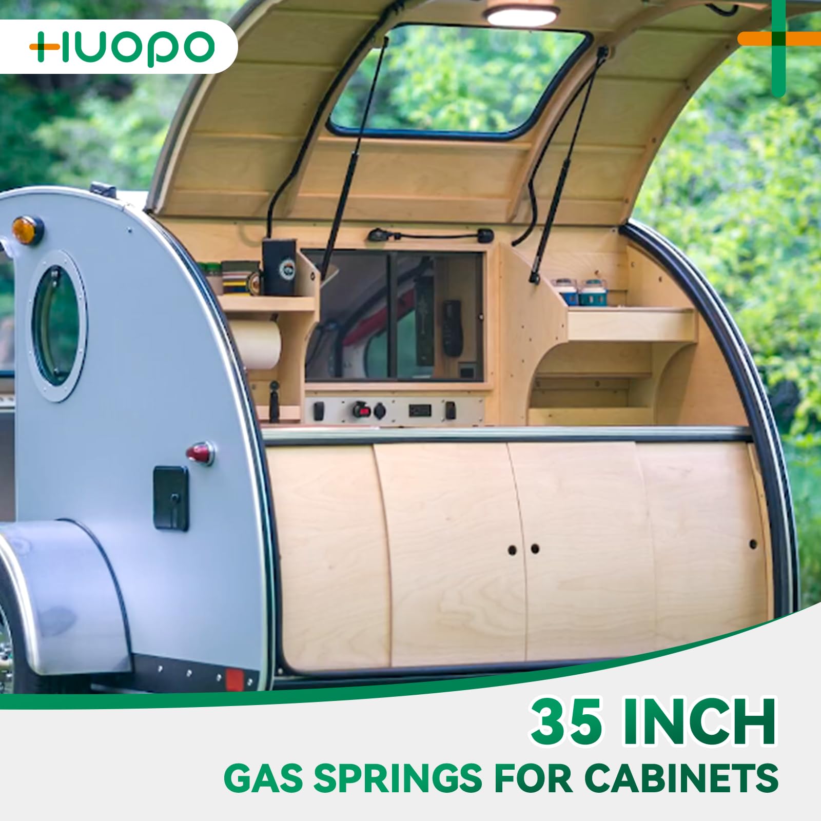 C16-15953 HUOPO 35 Inch 100 lb 445 N Gas Shock Strut Lift Support for Tonneau Cover Camper RV Bed Basement Storage Doors Hatch B