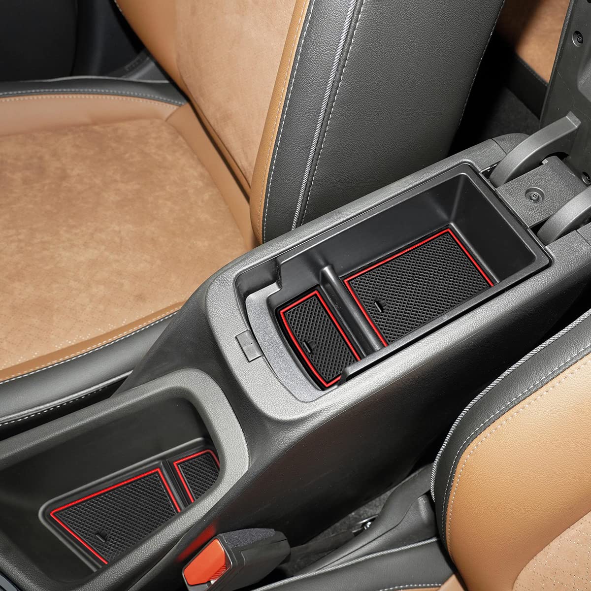Auovo Anti Dust Cup Holder Insert Liners For Buick Encore Gx Accessories 2020 2021 2022 2023 2024 Custom Fit Door Pocket Center Console Interior Mats 16Pcs (Red Trim)