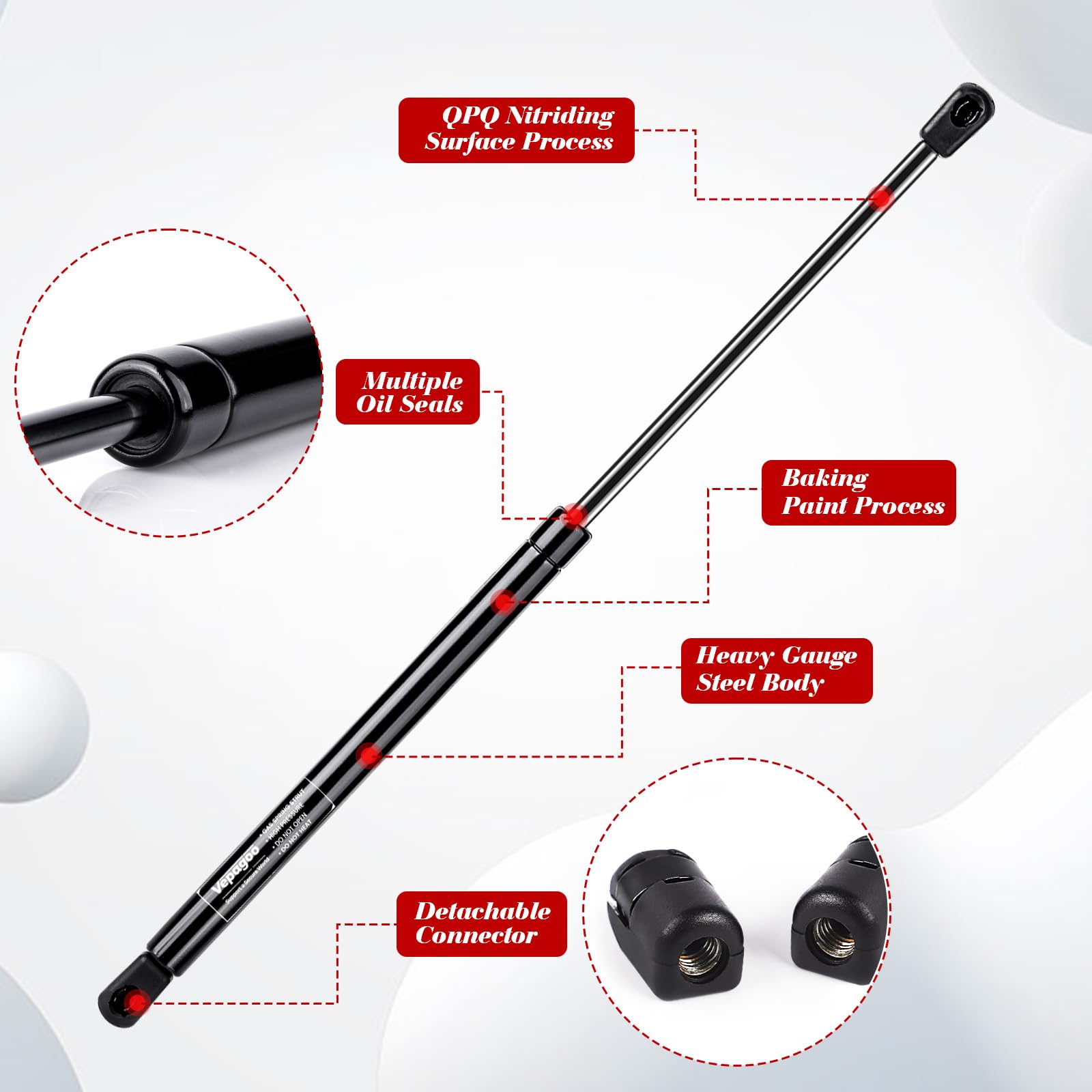 Vepagoo 24 Inch 90Lb/400N Gas Struts Shocks Lift Support Spring For Tonneau Cover Truck Pickup Bed Rv Door Replacement Sturt Se2