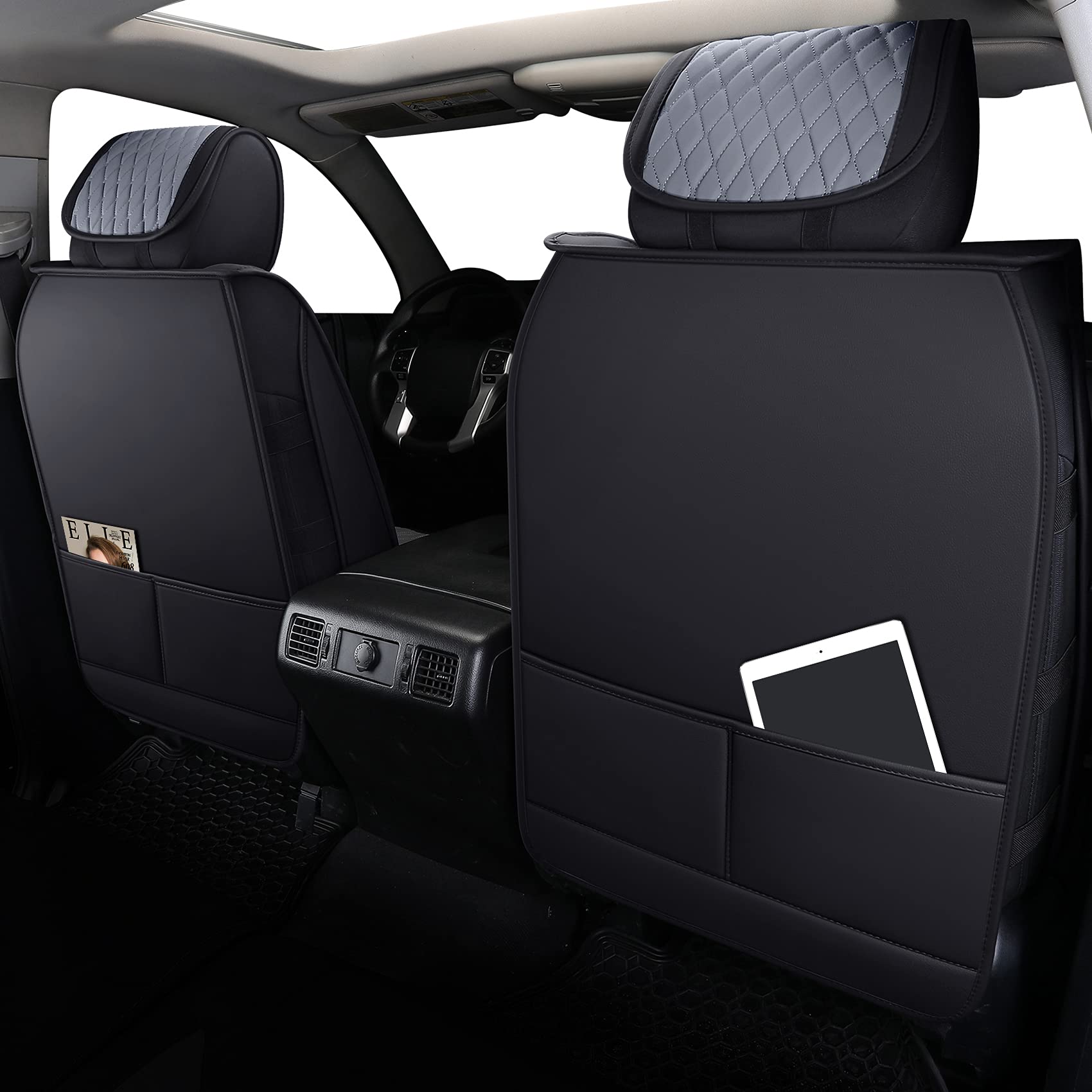 Aierxuan Seat Covers For Toyota Tundra Truck Pickup Full Set Custom Fit 2008-2025 Crewmax Double Cab Waterproof Leather Seat Cus
