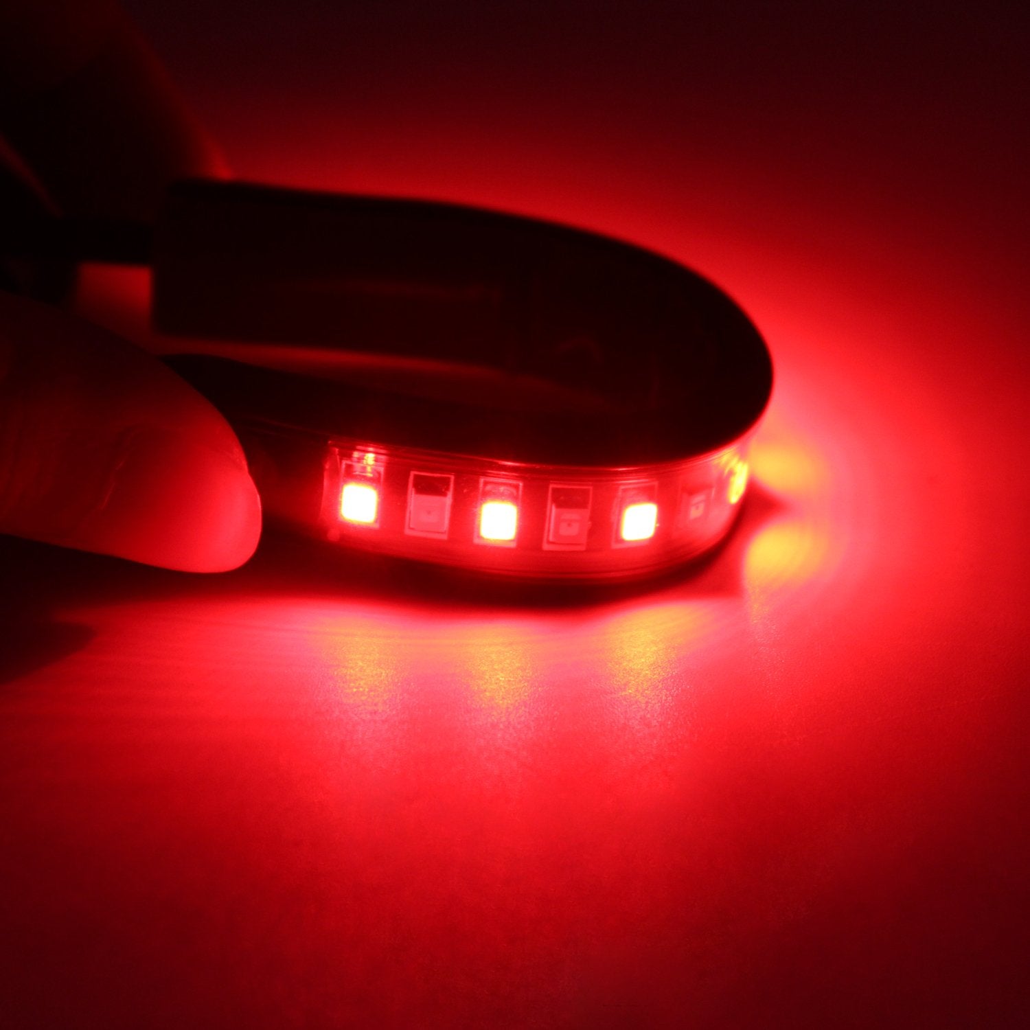FXC 2x Flexible LED Turn Signal Tail Brake Light for Motorcycle ATV Car RV, Amber Red, Model 8542089082