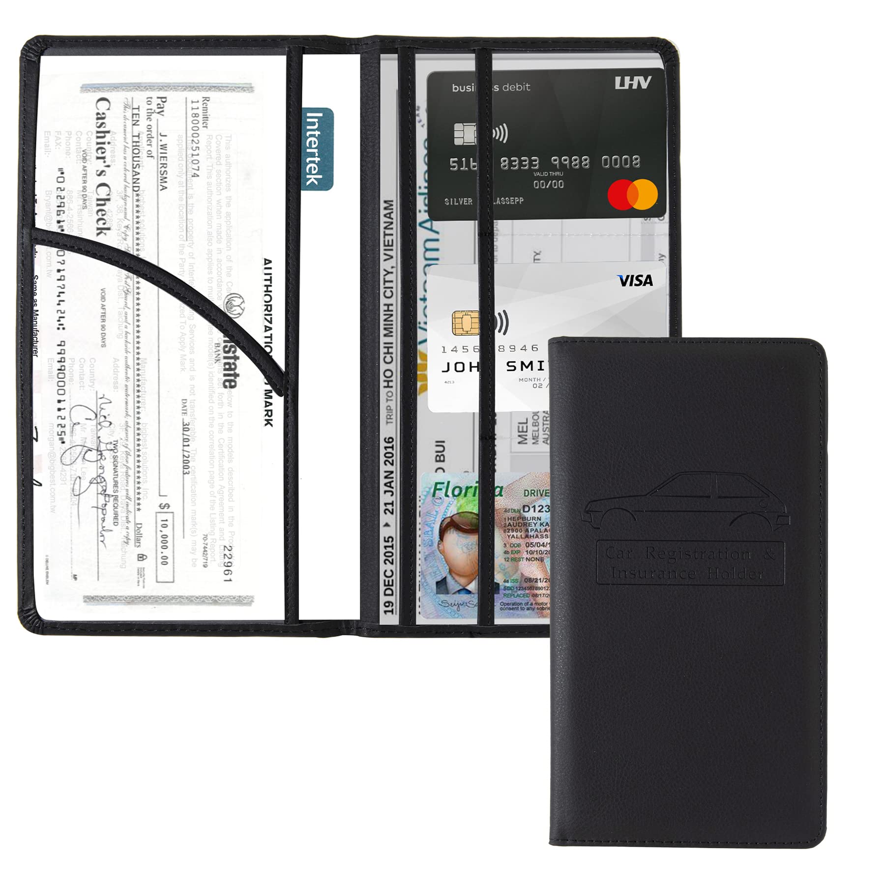 Dalueery.H Car Registration And Insurance Holder Registration And Insurance Card Holder Car Essentials For Women(White)