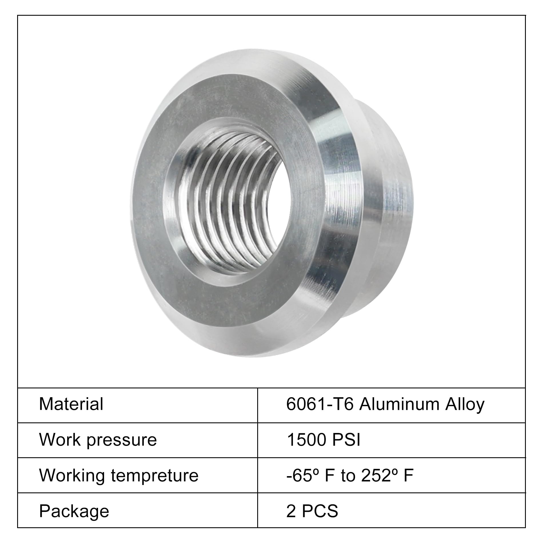 Evil Energy 1/4'' Npt Female Weld On Bung Fitting Aluminum 2Pcs