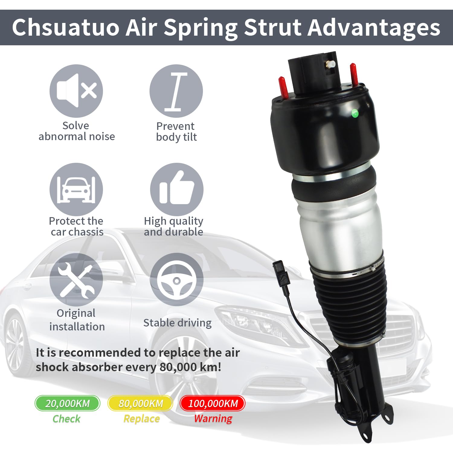 Front Left Air Suspension Strut Shock Absorber for Mercedes-Benz 2-MATIC Airmatic 2003-2009 W211 E-CLASS E320 E350 E500 E550 for