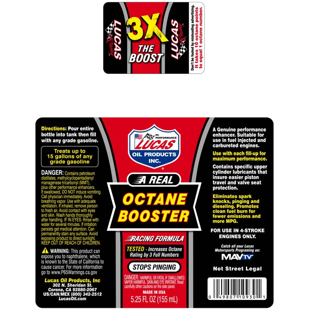 Lucas Oil 10930 Octane Booster - 5.25 Ounce