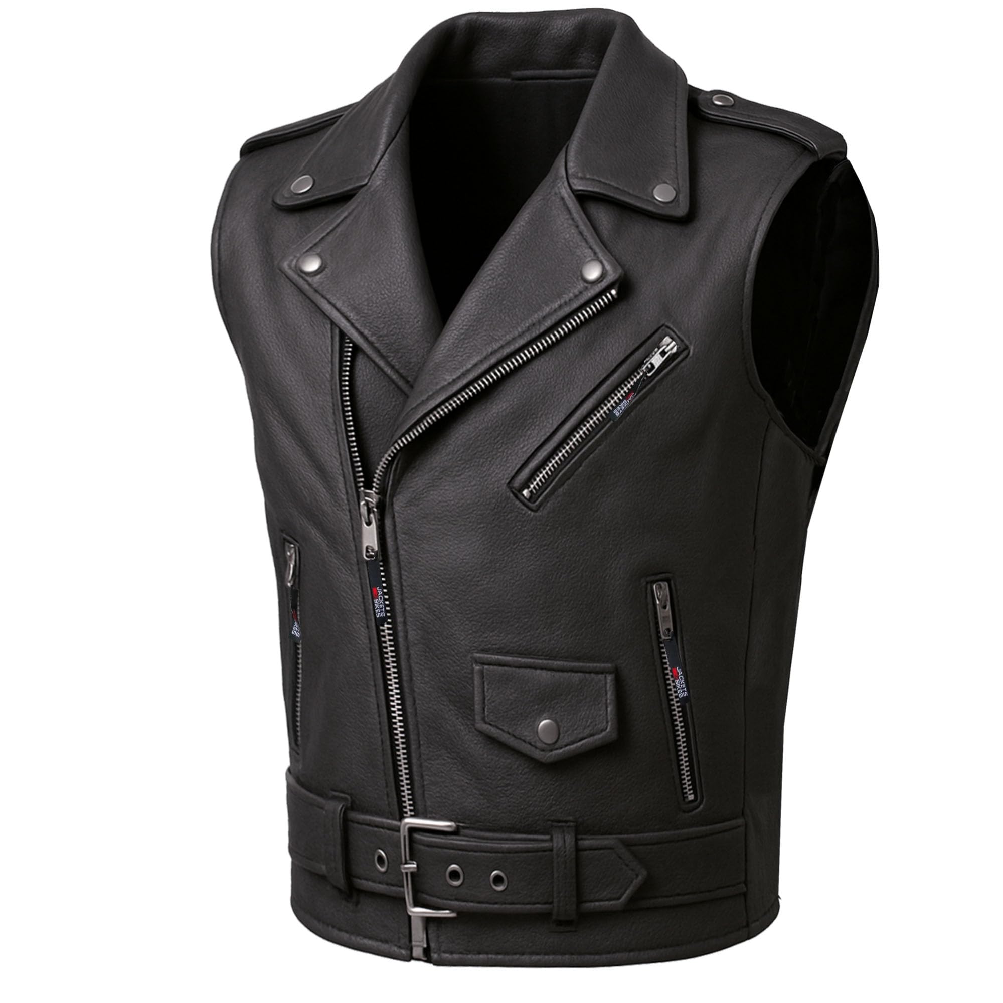 Men'S Classic Cowhide Leather Motorcycle Biker Vest Concealed Carry Gun Pockets Stylish Vintage Club Riding Cruiser Touring Fash