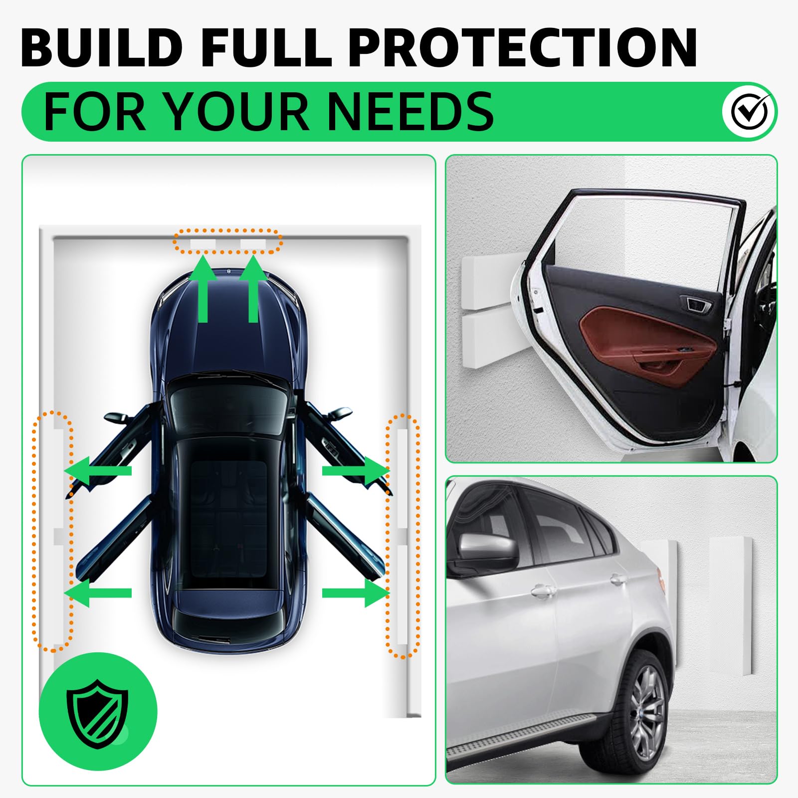 Garage Wall Protector, 4 Pack Garage Car Door Protector Bumper Guard For Car Doors Anti-Collision Self Adhesive Eva Foam For War