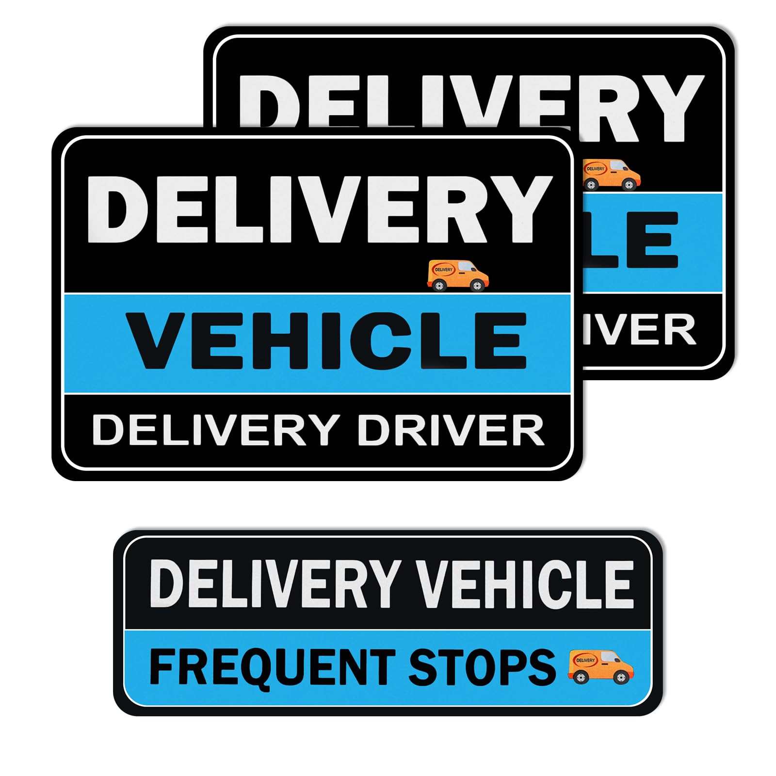 3PCS Delivery Driver Magnet for Car Reflective,Strong Magnetic Delivery Driver Sign Frequent Stops Car Magnet,Universal Deliveri