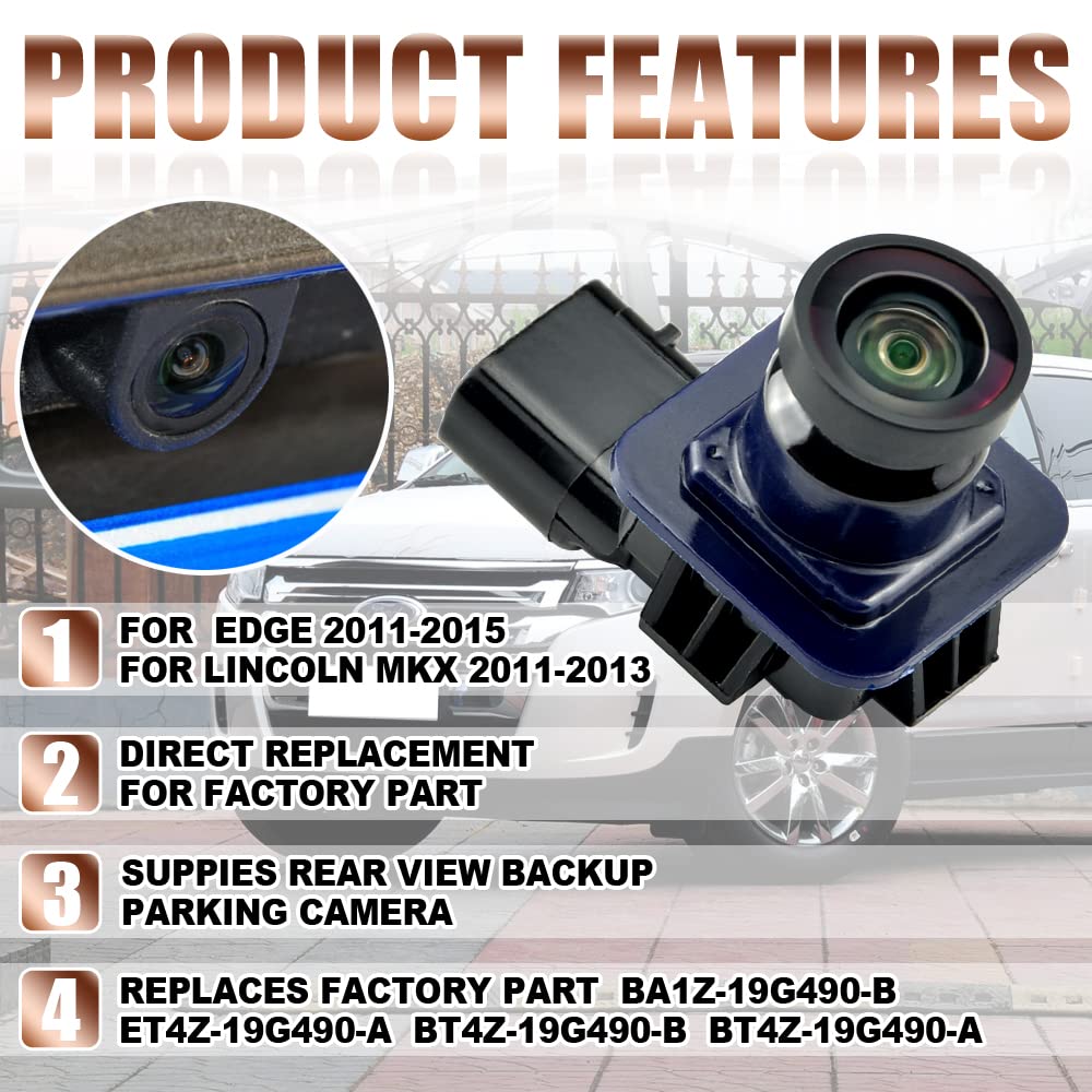 Qklsudua Vehicle Reverse Camera Rear View Backup Parking Camera Compatible With Fo-Rd Ed-Ge 2011-2015 Lin-Coln Mkx 2011-2013 Bt4