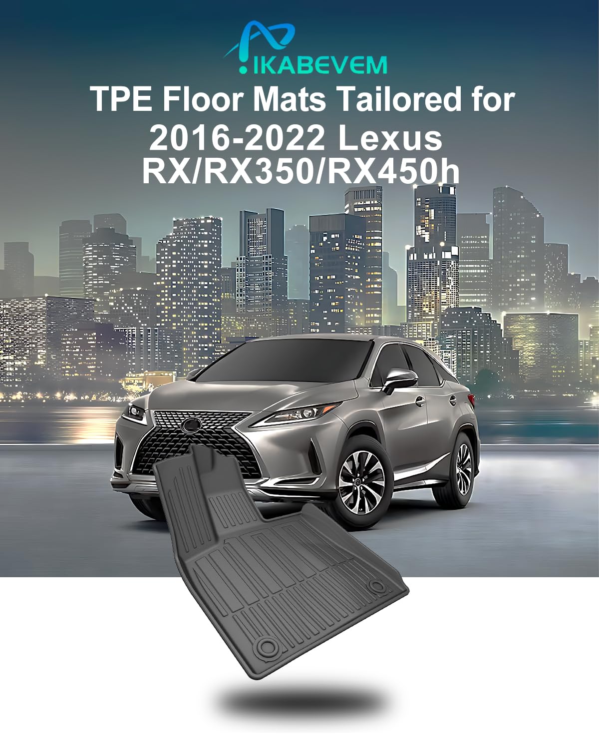 Original 2016-2022 Rx Floor Mats And Cargo Liner For Lexus Rx/Rx350/Rx450H (Not For Rxl) - Custom Fit Tpe All Weather Floor Line
