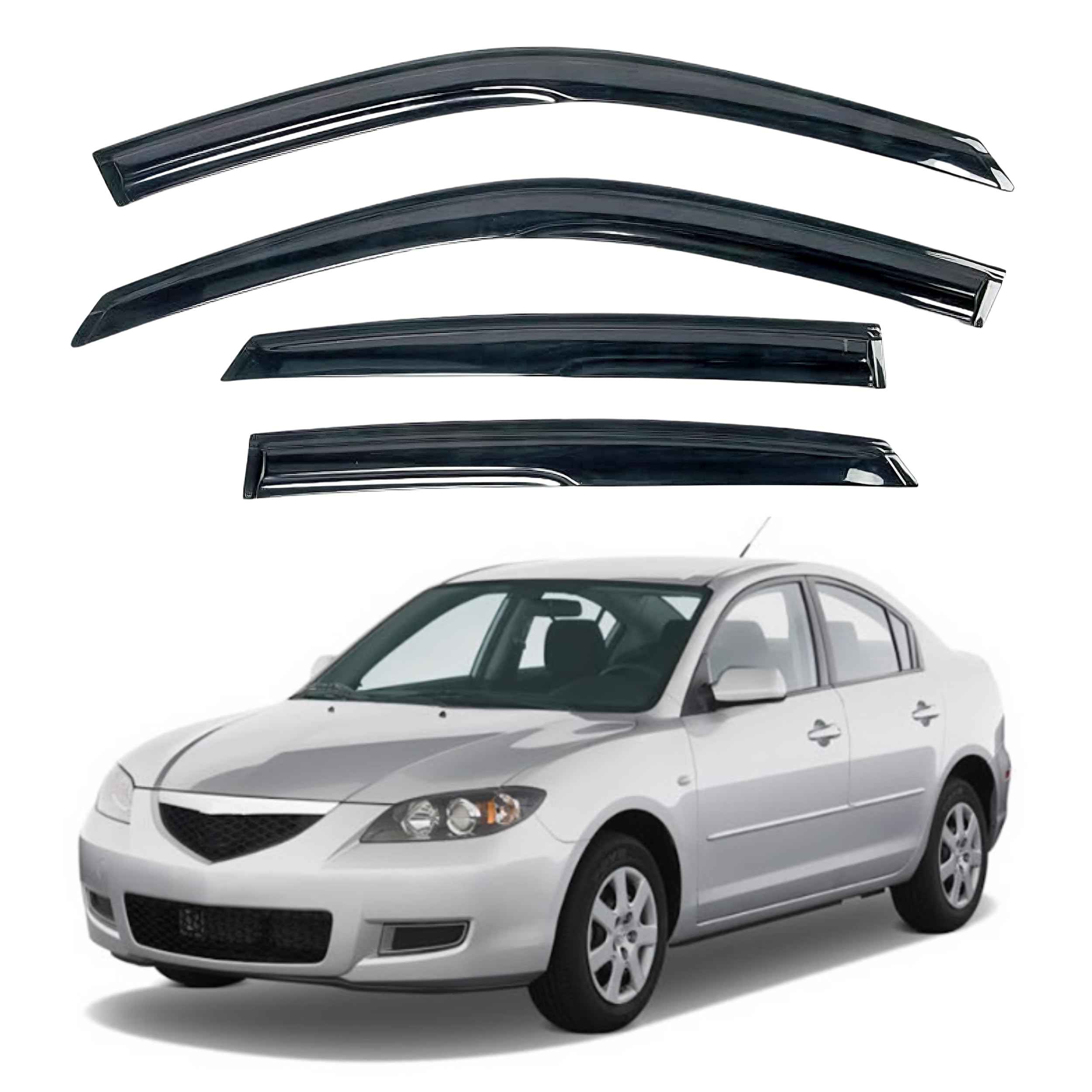 Kpy Window Visor Compatible With Lexus Rx300 1999-2003, 4Pc Rain Guard Side Window Vent Deflectors Tape-On Style, 1999 2000 2001