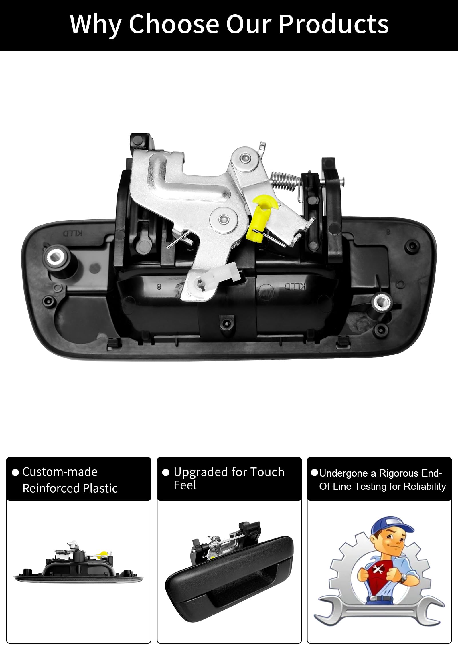 Tailgate Door Handle, Compatible With 2004-2014 Chevy Colorado & Gmc Canyon & Isuzu I-280 / I-290 / I-350 / I-370, Exterior Rear