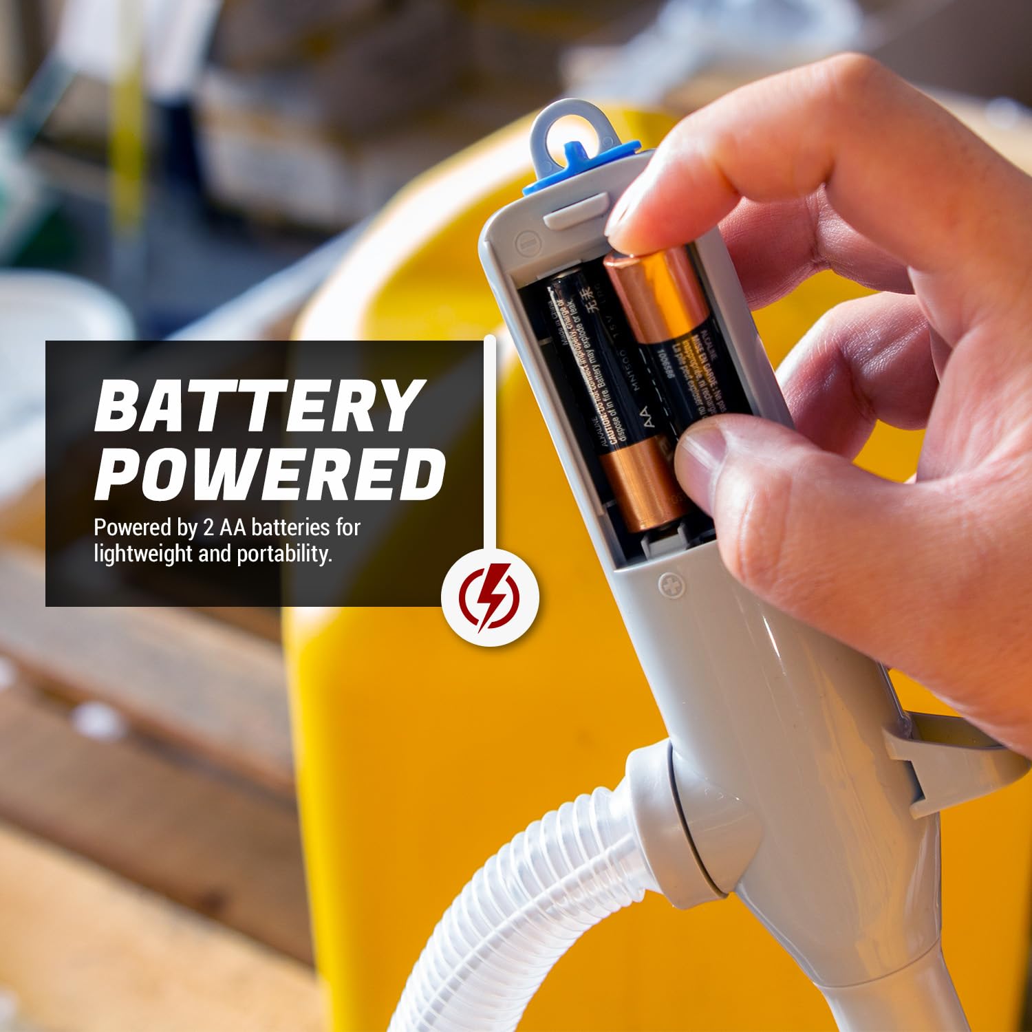 TERA PUMP BATTERY POWERED GAS TRANSFER PUMP WITH AUTO-STOP SYSTEM, AA BATTERY POWERED LIQUID TRANSFER PUMP (Batteries NOT Includ