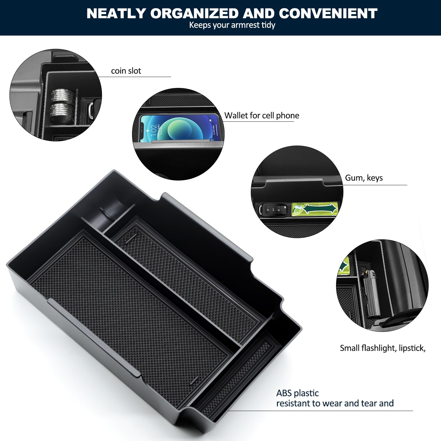 Nosxxus Center Console Organizer for 2024 Subaru Crosstrek (Base/Premium/Sport/Limited) Accessories/Subaru Impreza Accessories 2