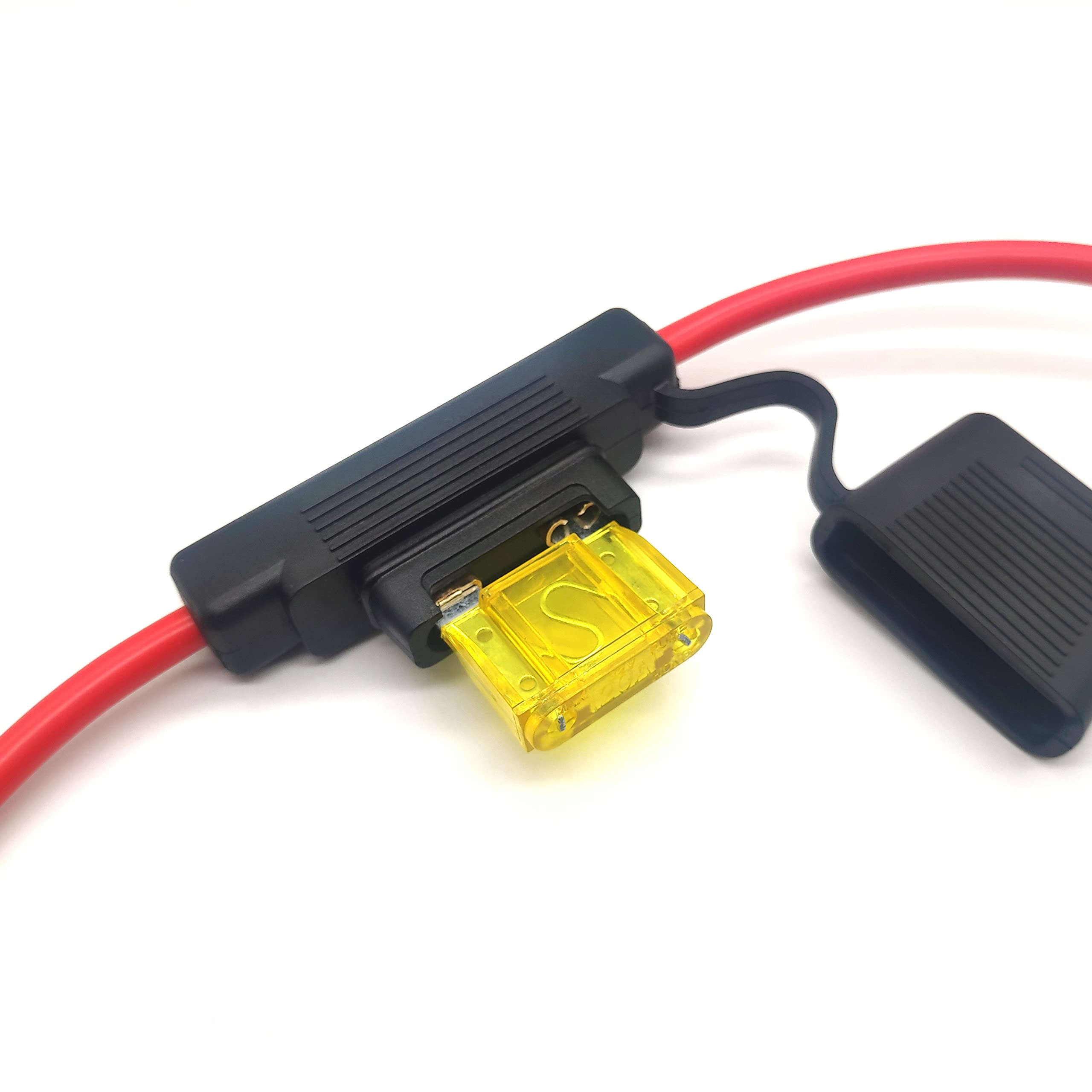 Vantronik Waterproof Inline Fuse Holder For Maxi Fuse Up To 100A, 8 Gauge Awg Wire Ul 1015, Super Heavy Duty, 15.8 Inches Long