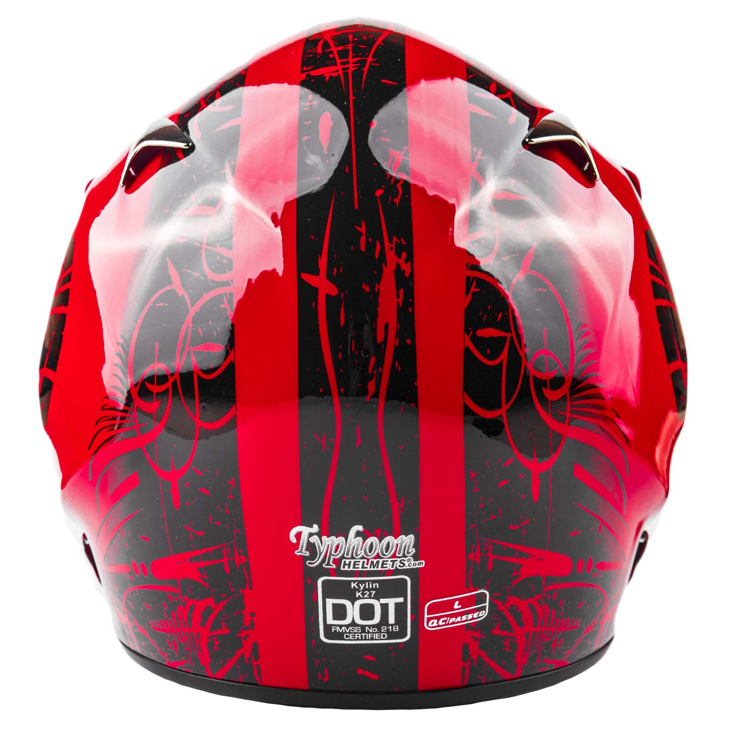 Typhoon Adult Atv Mx Helmet Goggles Gloves Gear Combo Red With Red ( Small )