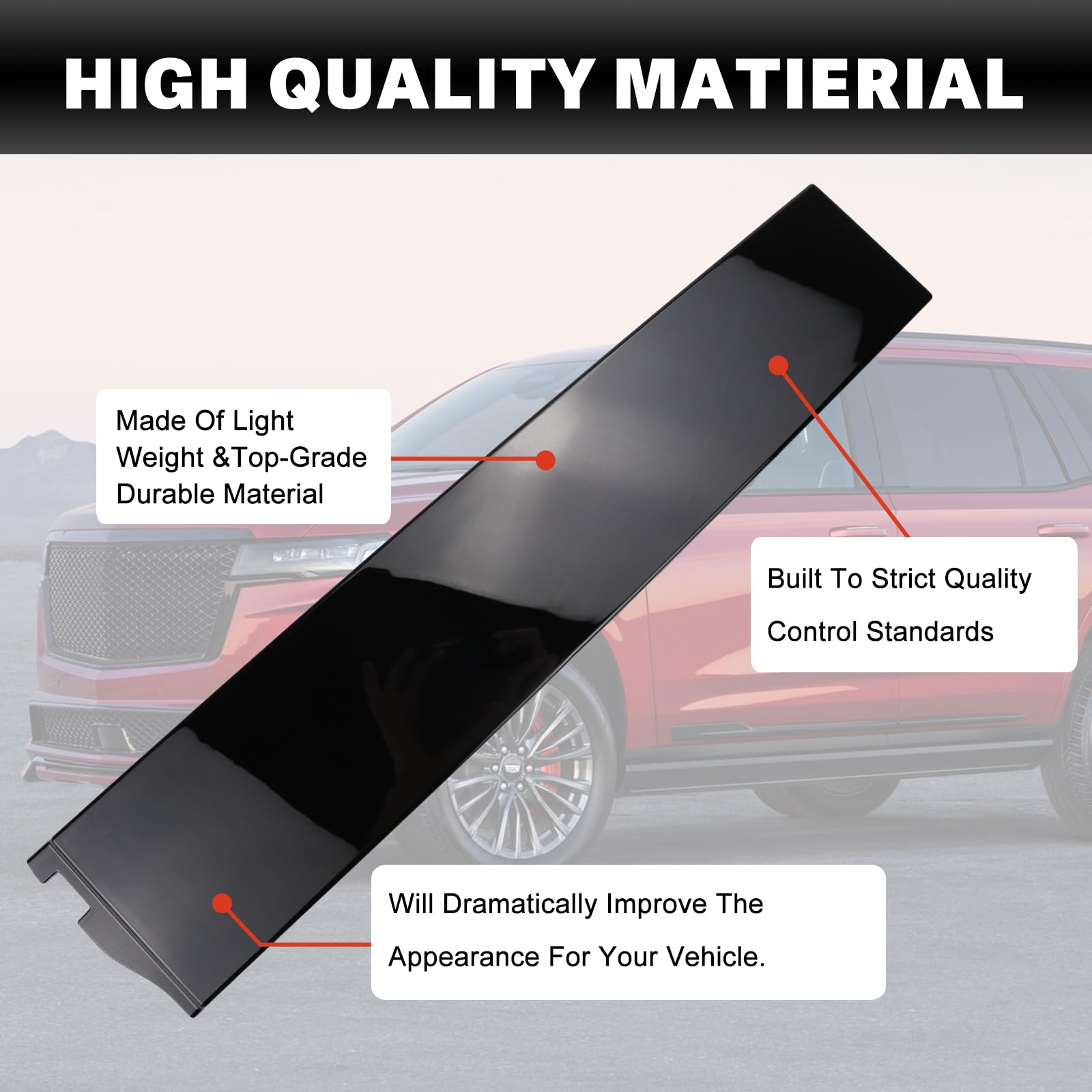 926-243 Rear Driver Side Forward Door Applique Window Trim Molding Compatible with Cadillac Escalade/ESV Fit for Chevrolet Tahoe