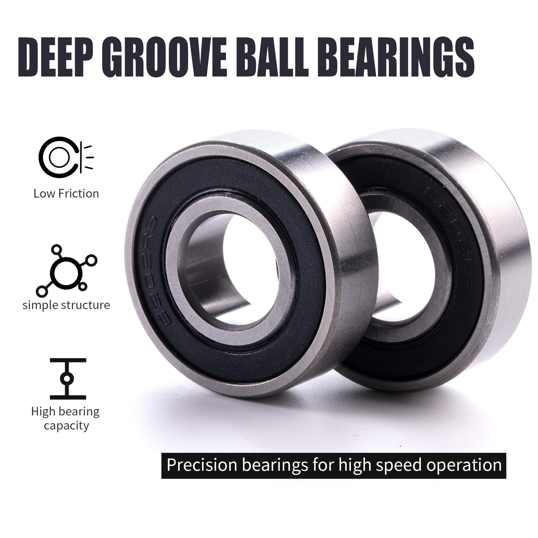 MRELC Mini Bike Wheel Bearing Set for Coleman CT200U BT200X MB165 MB200 196cc 200cc 6.5hp Powersports 6202RS