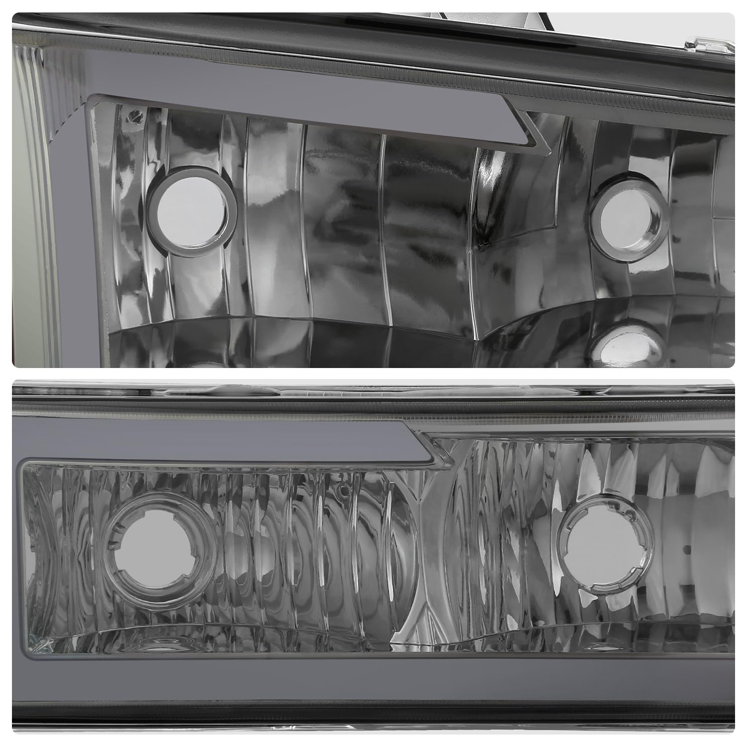 Dna Motoring 3D Led Drl Headlight Bumper Lamp Set Compatible With 03-06 Silverado 1500-3500 1500Hd 2500Hd / Avalanche 1500 2500,