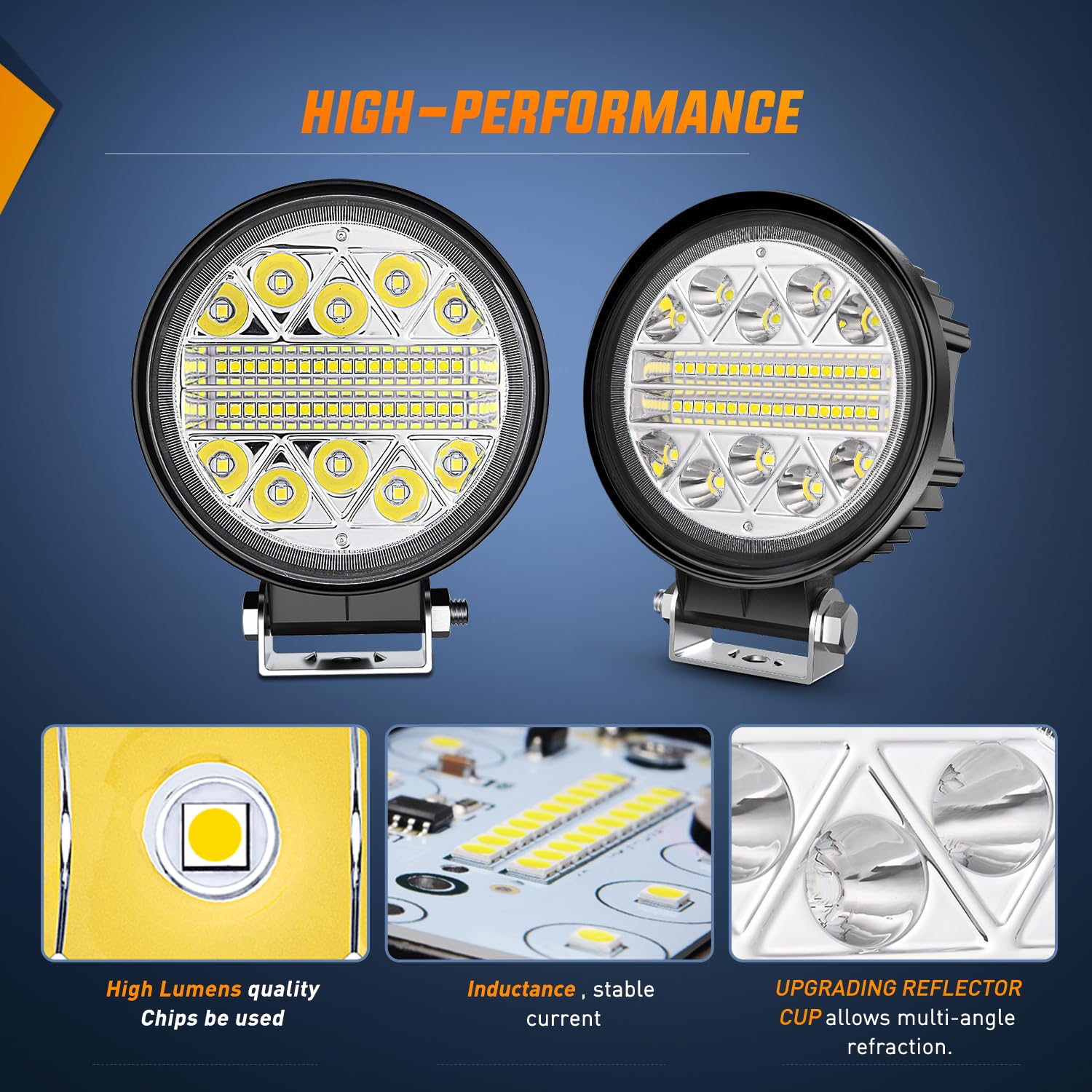 Nilight 2Pcs 4.5 Inch Led Pods 69W Round Spot Flood Combo Work Lights Off-Road Driving Lights Truck Car Pickup Atv Suv Golf Cart
