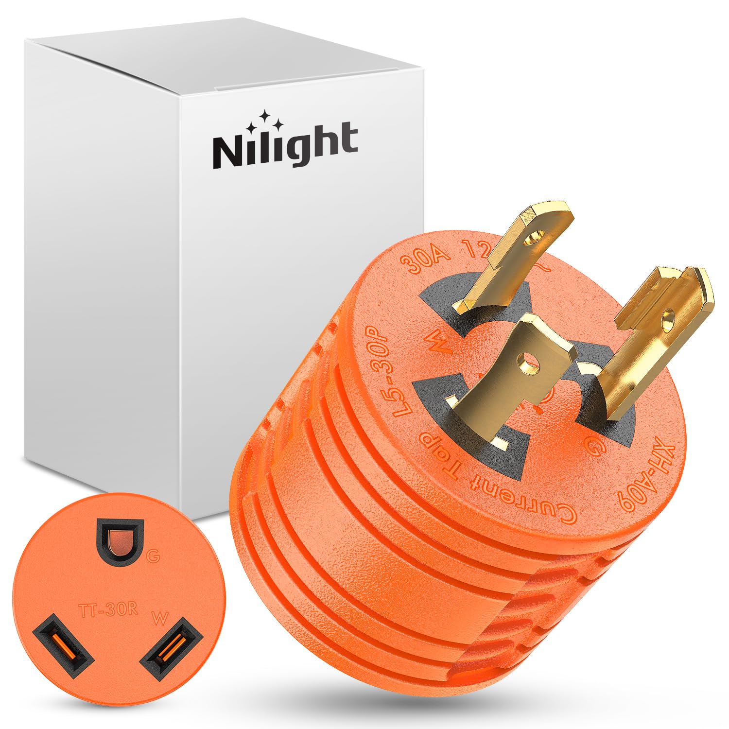 Nilight 30 Amp To 30Amp Rv Power Adapter 3Prong Generator Twist Plug L5-30P To Tt-30R 30A Male Plug To 30A Female Receptacle For