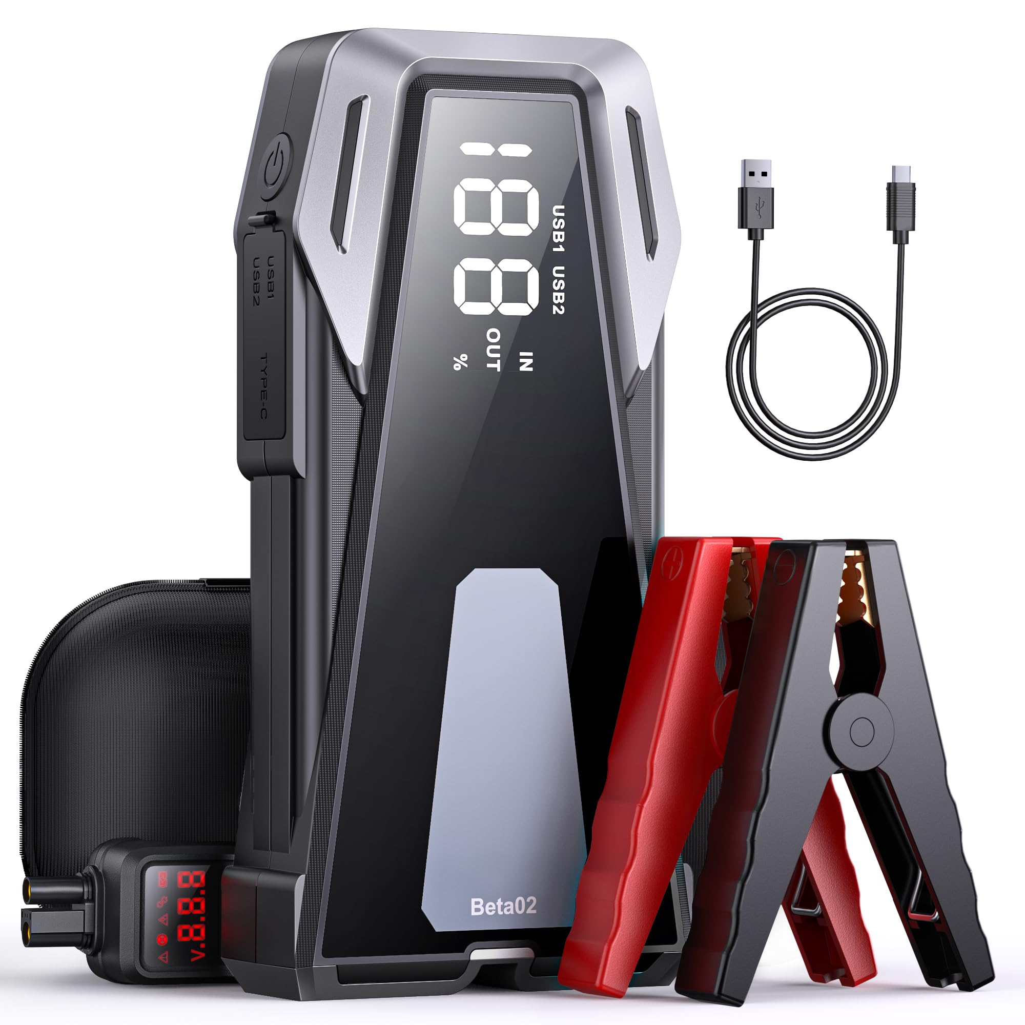 Car Battery Jump Starter 6000A Jump Box (8.5L Gas/8.0L Diesel), Jumper Starter Portable Car Jump Starter Battery Pack With Exten