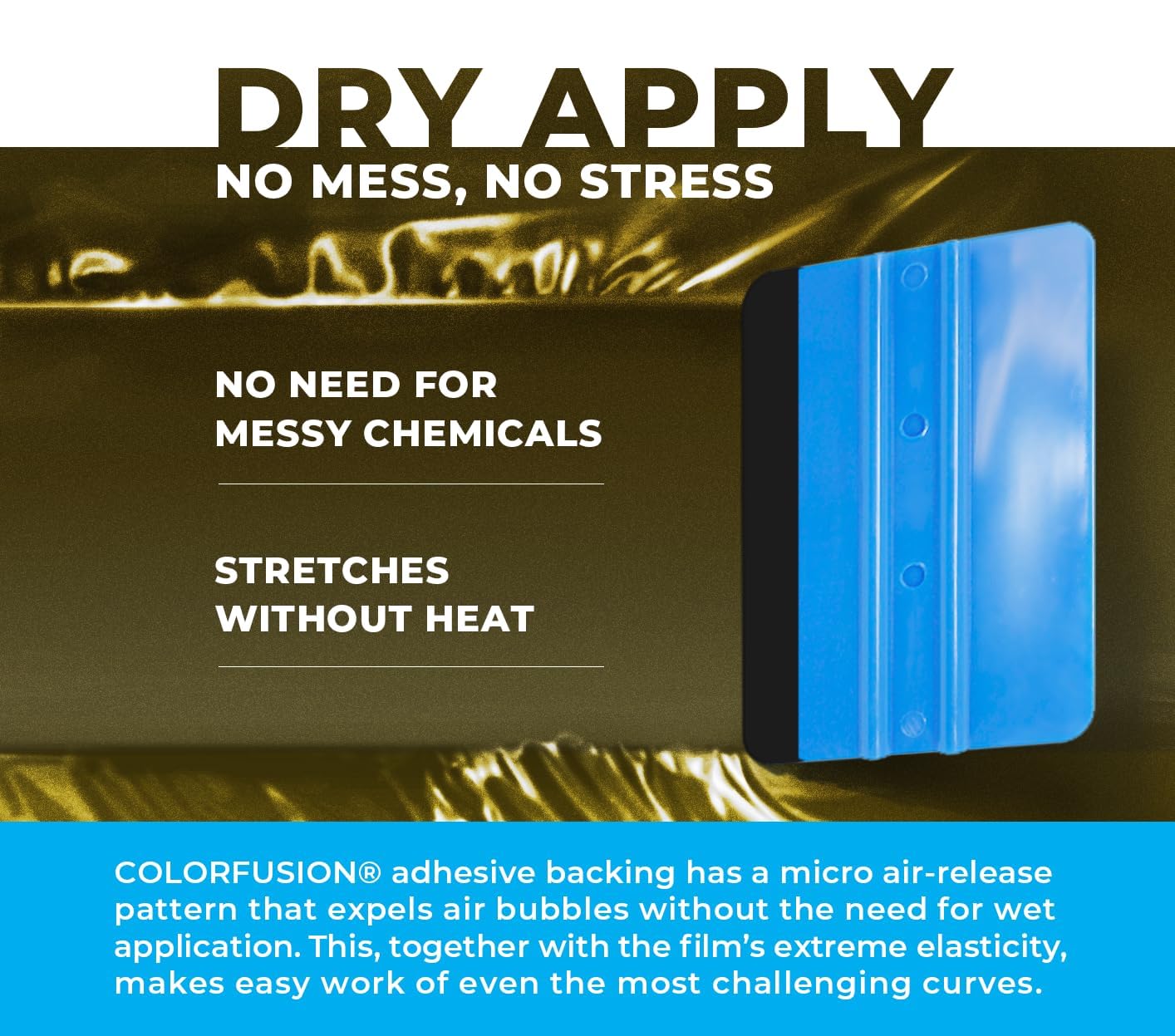 Colorfusion Ppf By Vvivid, Gloss Midnight Sun Dry Apply Ppf Vinyl Car Wrap Roll 60Ft X 5Ft