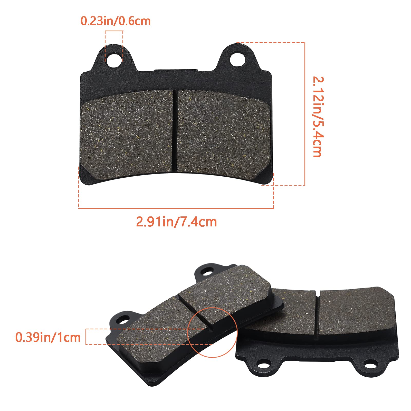 Cyleto Front And Rear Brake Pads For Yamaha Roadstar 1700 Xv1700 2004-2009 Xv 1700 Road Star Midnight Silverado 2004 2005 2006 2