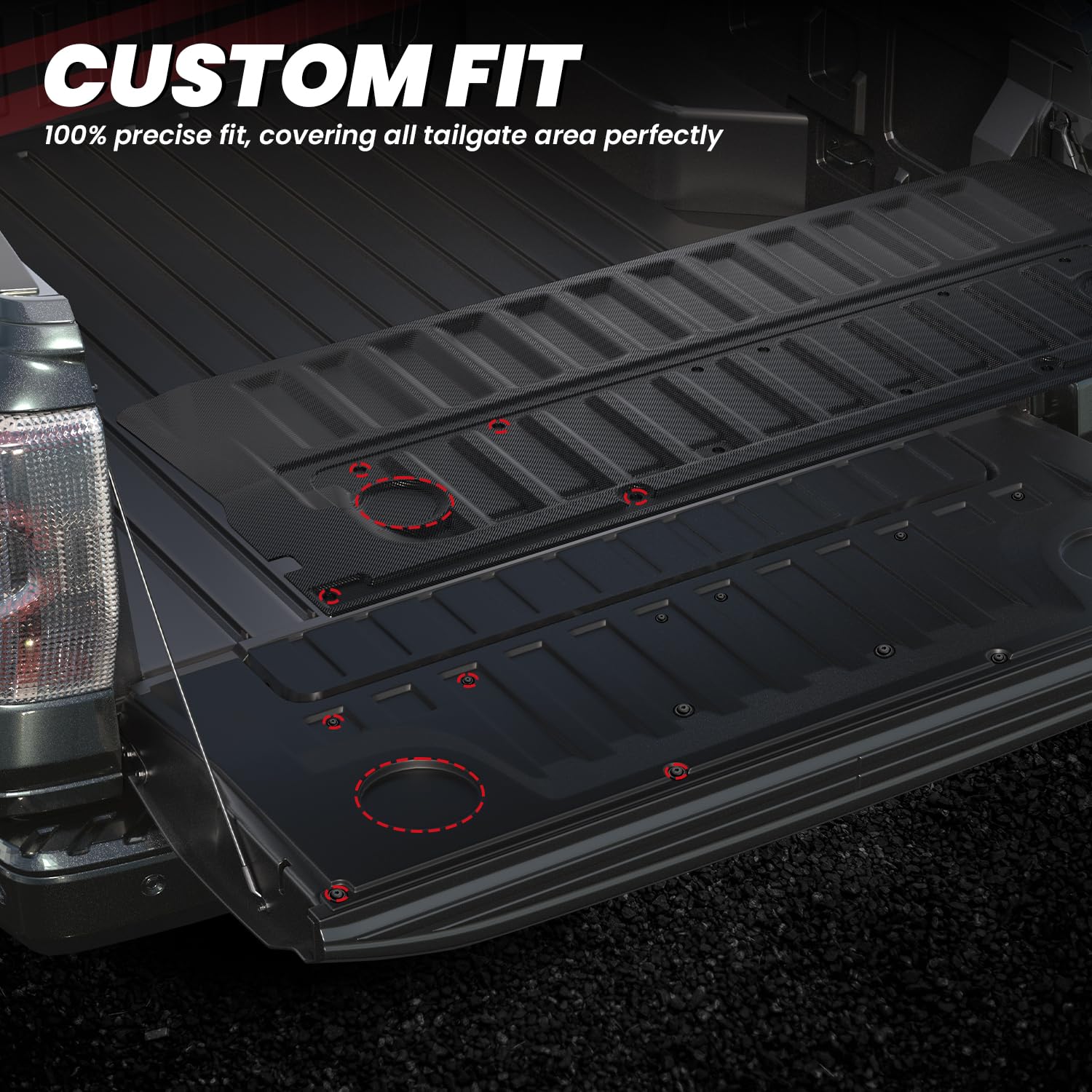 Lasfit Truck Tailgate Mat For Ford Ranger 2025 2024 5Ft Truck Bed All Weather Protector Tpe Tailgate Liner,1Pc Black