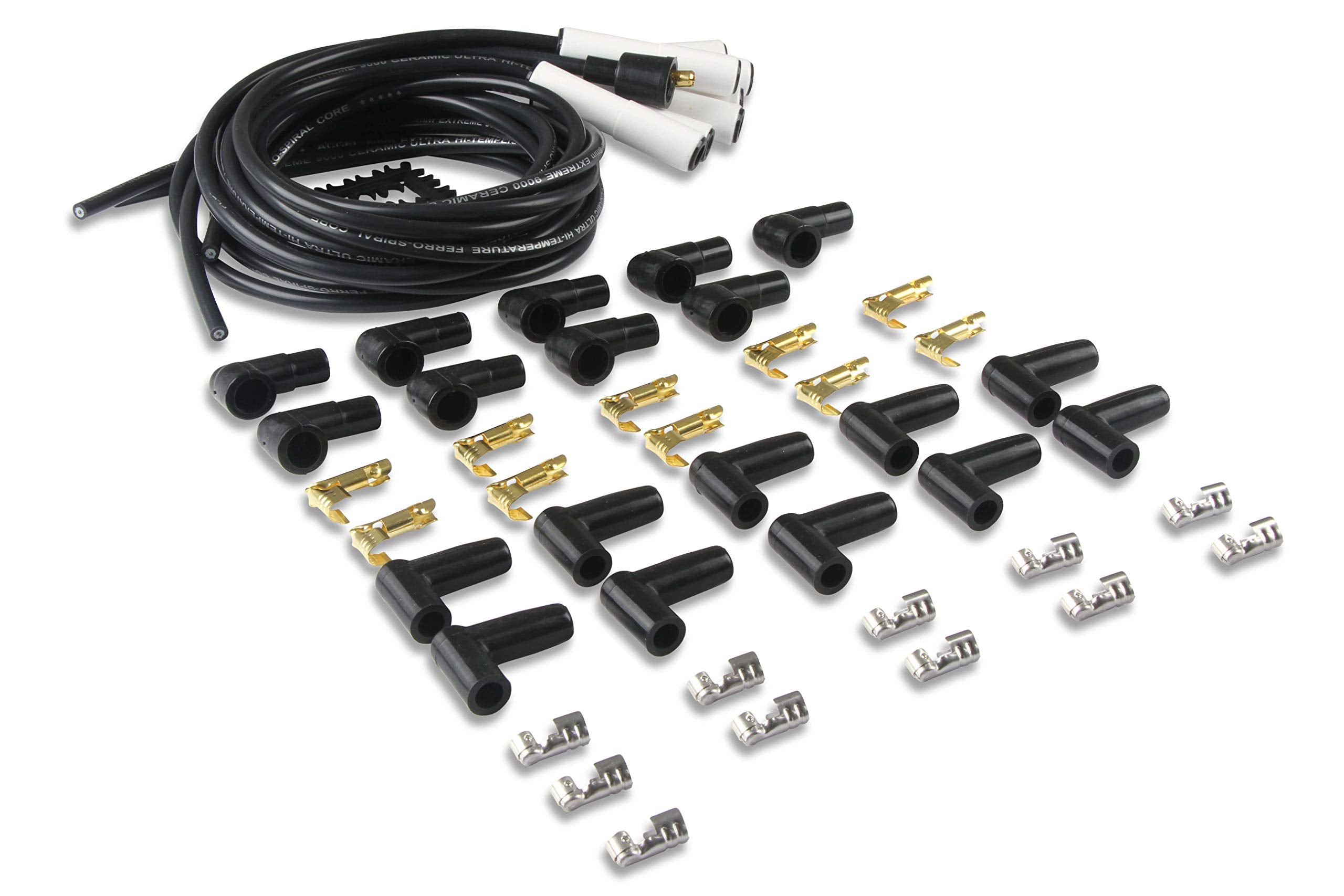 Accel 9000C Extreme 9000 Spark Plug Wire Set - Universal - 180 Degree White Ceramic Boots