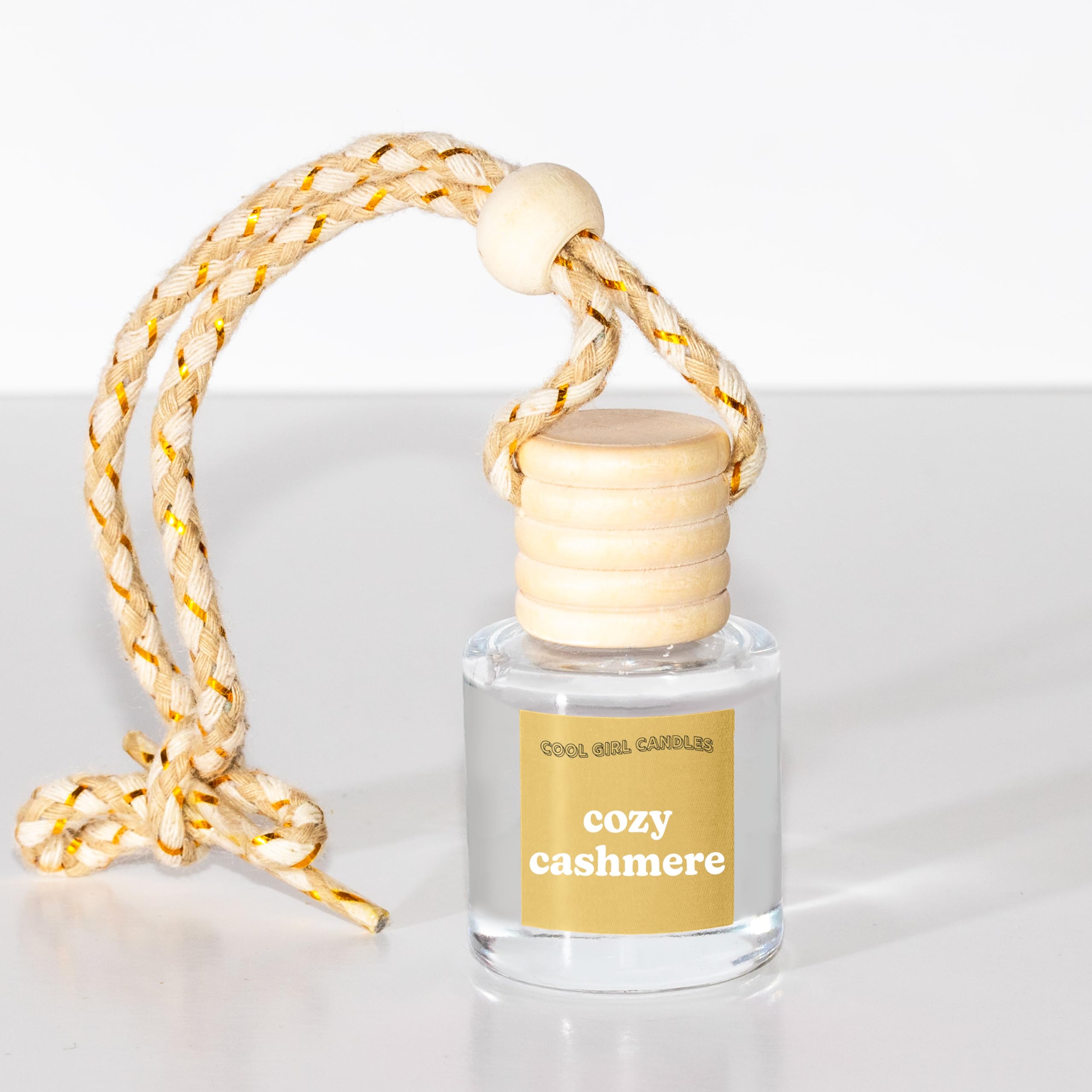 Cool Girl Candles Cozy Cashmere Car Air Freshener Diffuser, 0.27 Fl Oz, Cream - Long Lasting Essential Oil Aromatherapy Diffuser