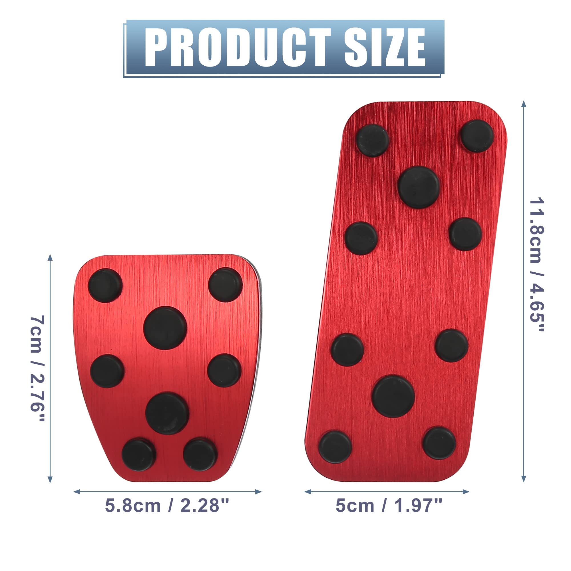 X AUTOHAUX Anti Slip Aluminum Alloy Car Foot Pedal Pads Accelerator Gas Brake Clutch Pedal Cover Kit for Subaru Impreza GE GH GR
