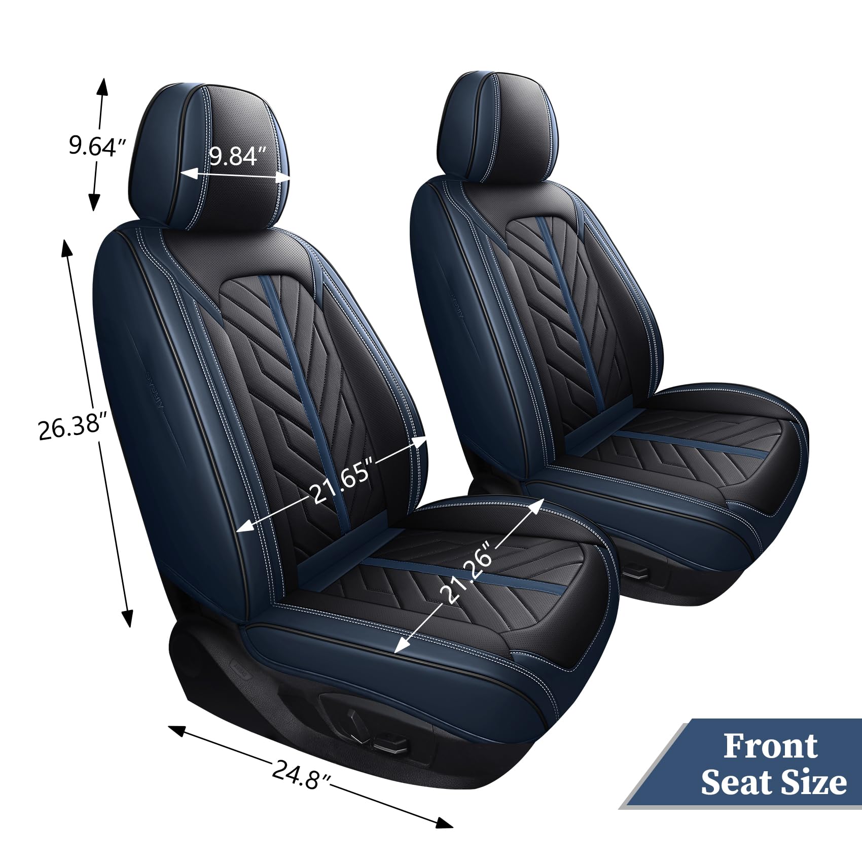 Tomatoman Front Seat Covers,Universal Waterproof Leather Car Seat Full Coverage Protectors Automotive Vehicle Cushion Fit for Mo