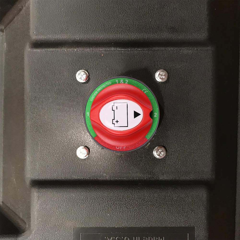 Ampper 1-2-Both-Off Battery Disconnect Switch, 12-48 V Battery Master Cut Shut Off Isolator Switch (1-2-Both-Off)