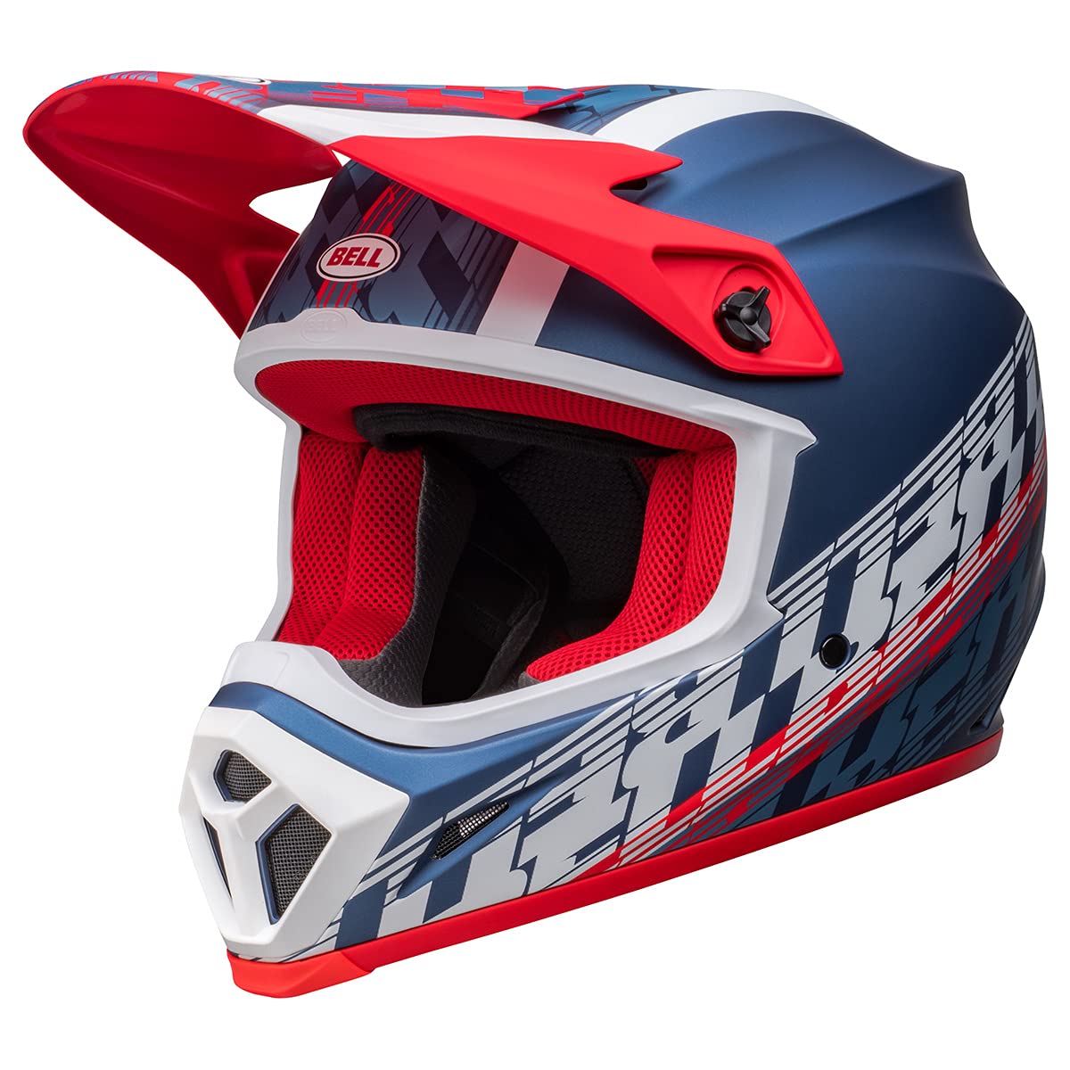 Bell Mx-9 Mips Dirt Helmet (Offset Matte Metallic Blue/White - 2X-Large)