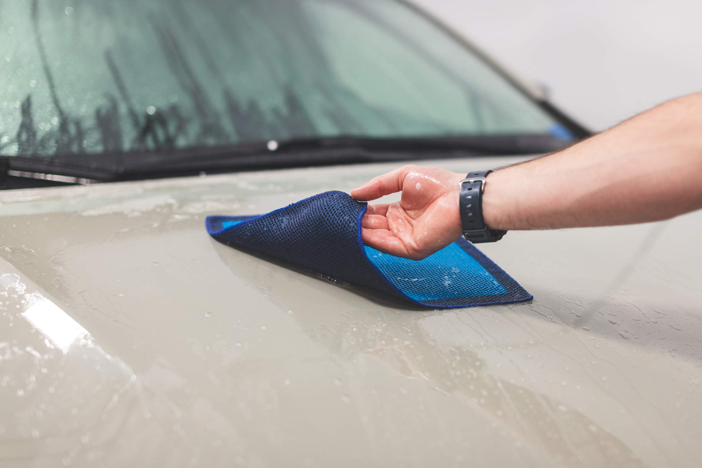The Rag Company Ultra Clay Towel - Microfiber, 12"x12", Blue - Quick Clay Bar Results, Enhances Gloss & Wax Bond