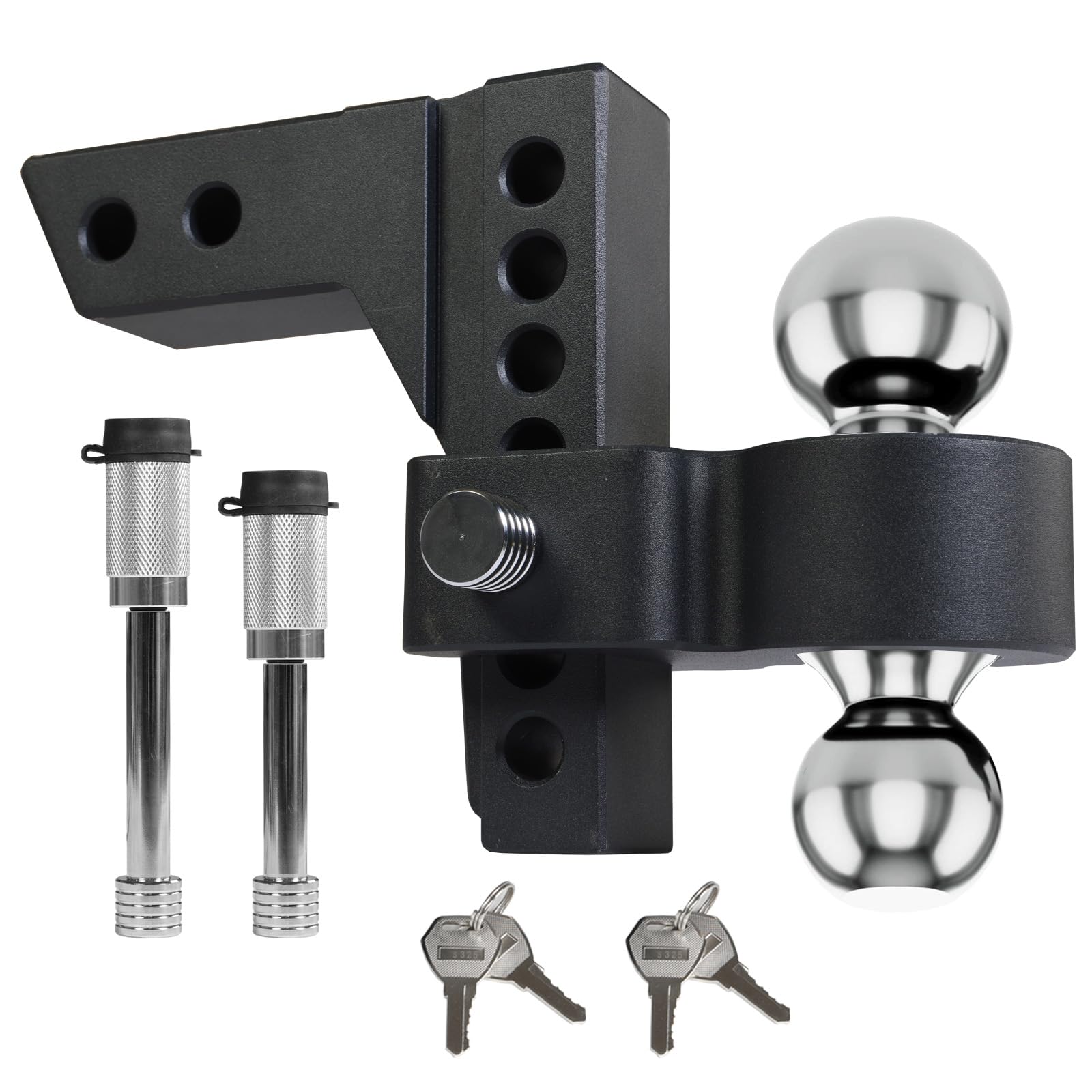 Torin Atrfh0086B Adjustable Trailer Towing Hitch And Ball Mount: Fit 2 Inch & 2.3 Inch Ball Receivers, 6 Inch Drop And Rise For