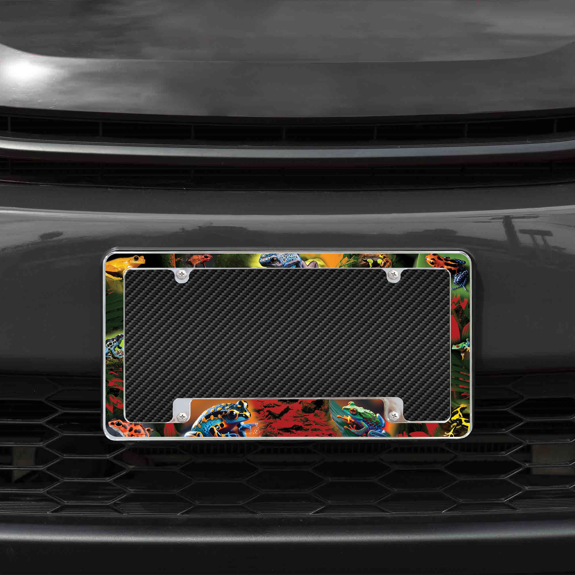 Rico Industries Amphibians Frogs All Over Automotive License Plate Frame for Car/Truck/SUV (12 x 6)