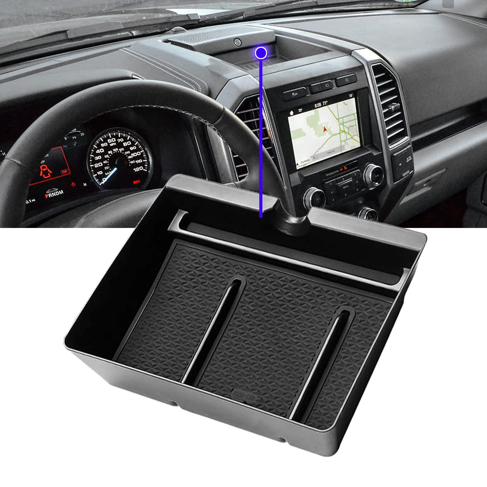 Xxciwp 2020 F150 Dashboard Storage Box Organizer Tray For 2015-2020 Ford F150 2018-2020 Ford Expedition Dash Tray F150 2019 Acce