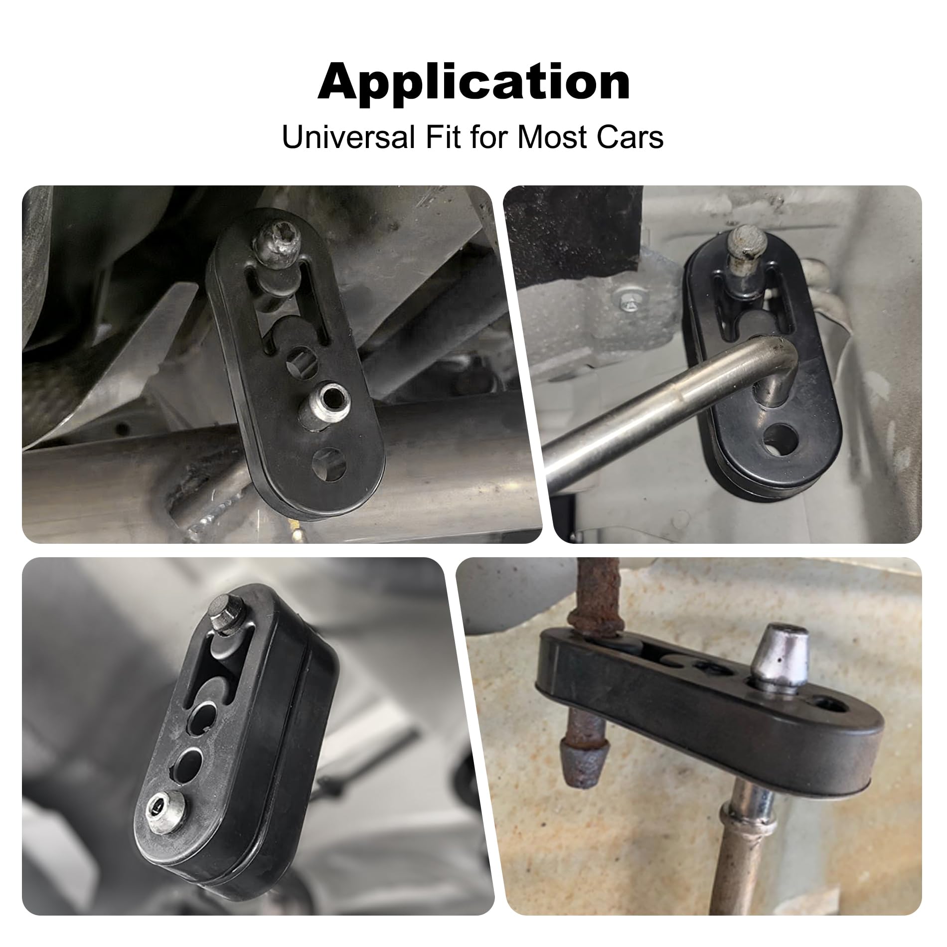 EVIL ENERGY Exhaust Hanger Rubber Bushing Mount - Adjustable Insulator, 4 Holes, 4PCS, Universal Fit
