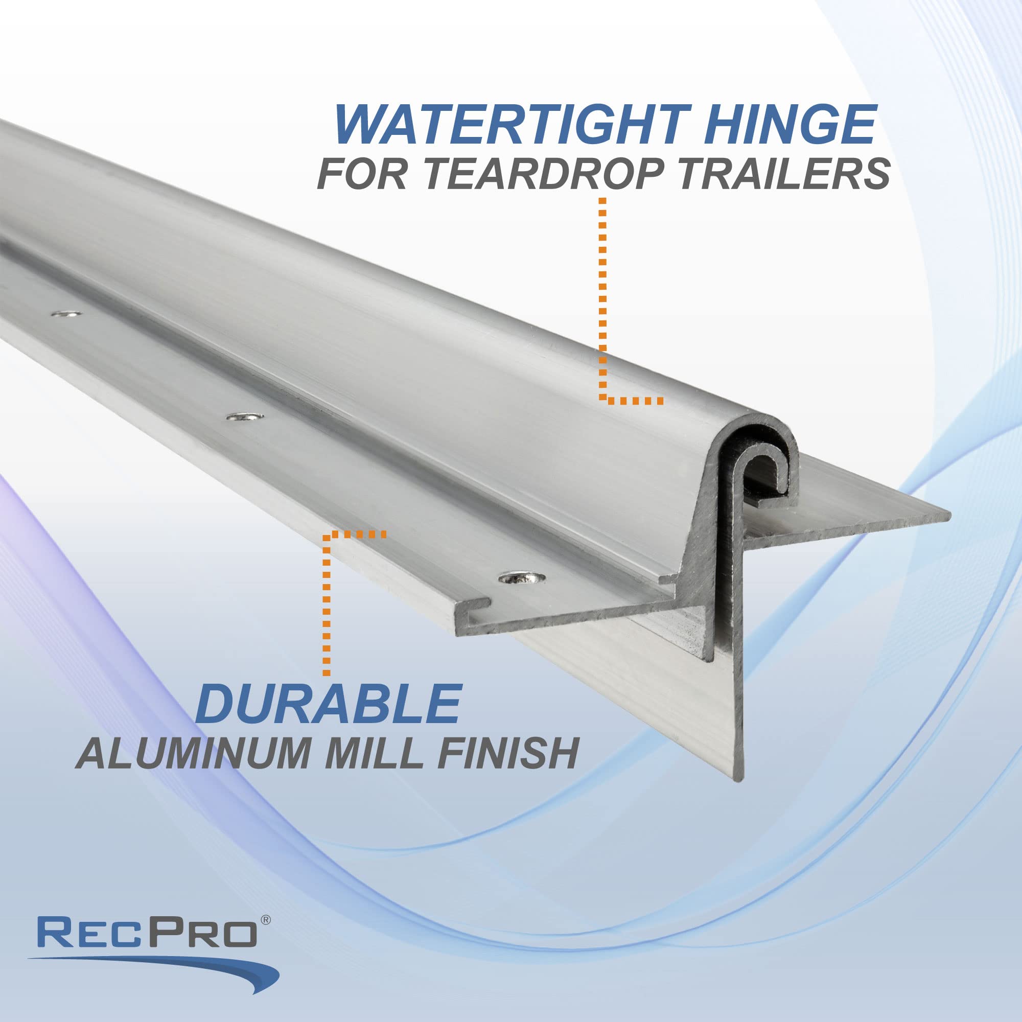 RecPro RV Teardrop Trailer Hurricane Hinge | 62" Aluminum Galley Hatch Door | Made in America | Model 193652026532