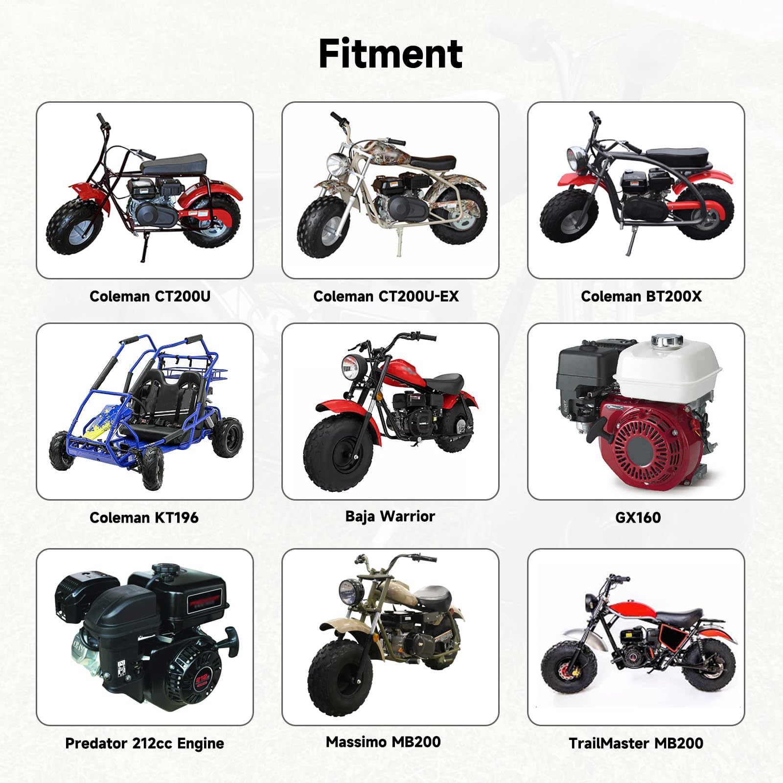 FVRITO VM22 26mm Carburetor Jet Kit for Predator 212cc 196cc Coleman CT200U CT200U-EX BT200X Mini Bike KT196 Go Kart Baja Warrio