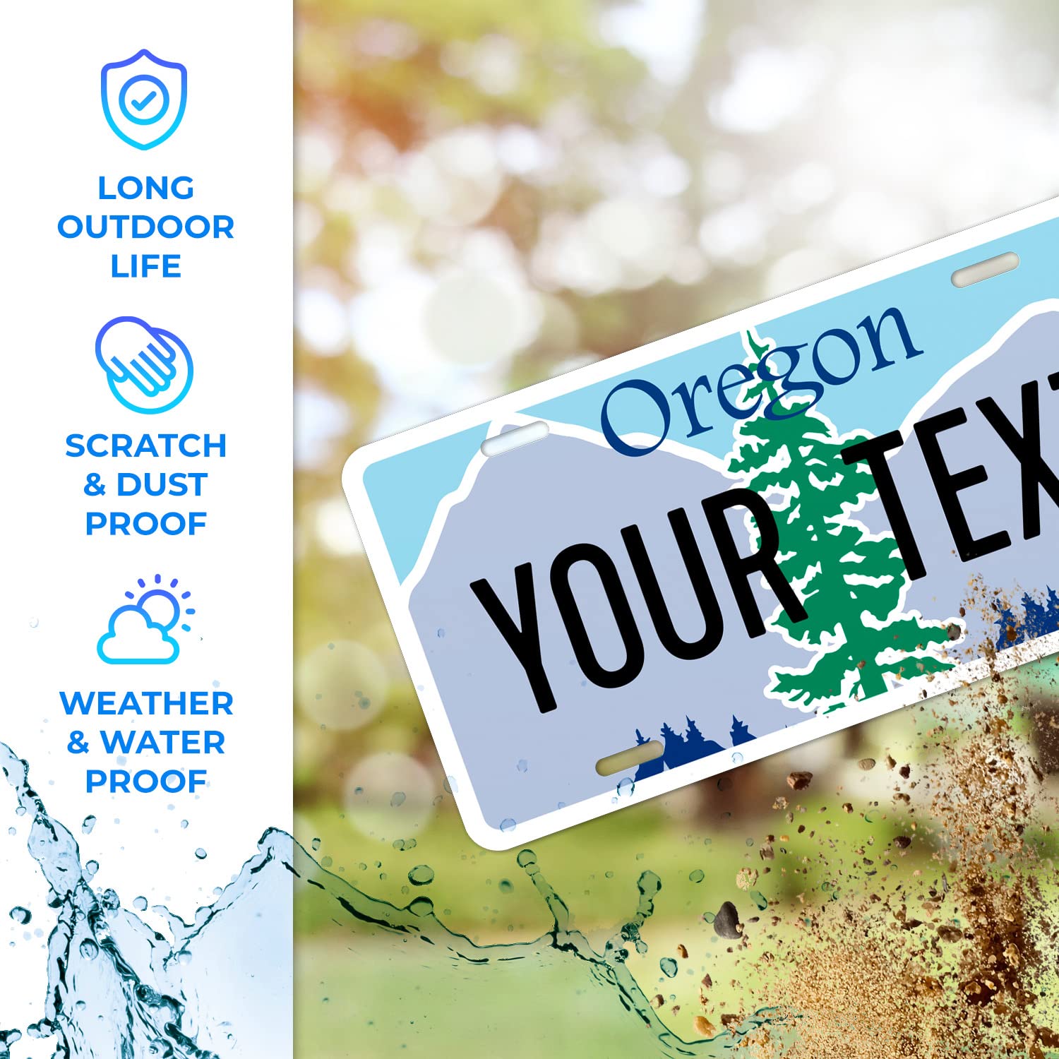 Sigo Signs Custom Oregon Mini License Plate - 3x6 Inches, Rust Free Aluminum, Fade Resistant, Personalized Front Car Sign