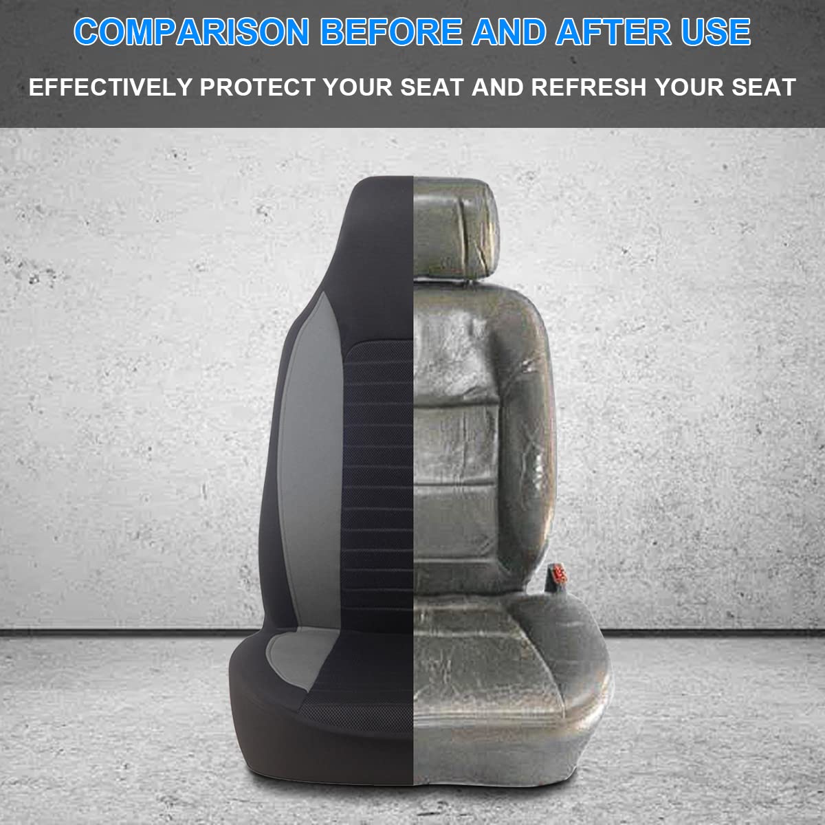Car Front Seat Covers, Bucket One-Piece Auto Front Seat Protectors, 2Pcs Premium Breathable Vehicle Seat Cushions Airbag Compatible, Car Interior Accessories Universal For Suvs, Trucks, Car (Gray)