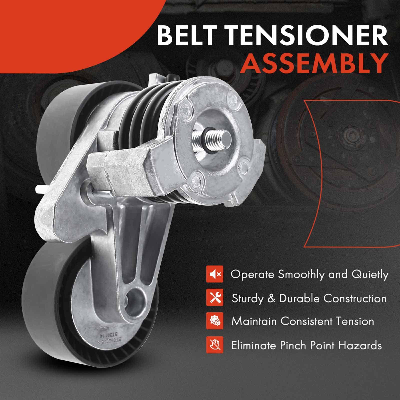 A-Premium Belt Tensioner Assembly With Dual Pulley Compatible With Bmw E82 E90 Series 135I 535I 08-10, 335I 07-10, 335Is 335Xi 5