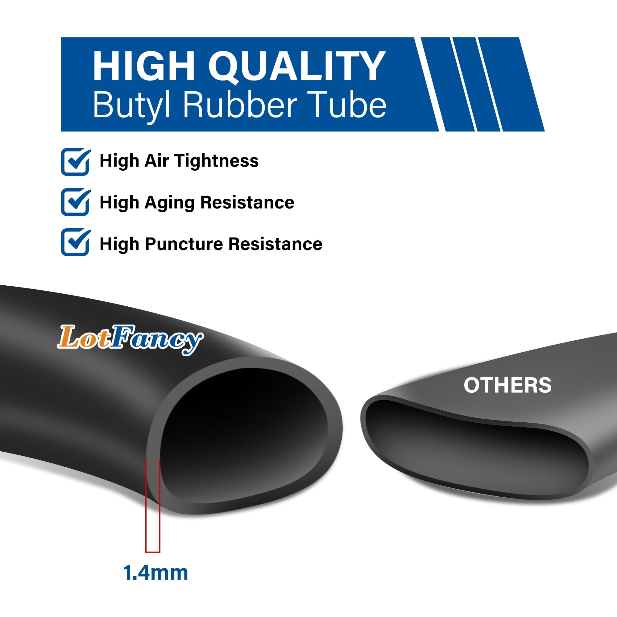 Lotfancy 12 1/2 X 2 3/4 (12.5X2.75) Dirt Bike Inner Tube For Razor Dirt Rocket Mx350 Mx400, X-Treme X-560, Ezip E-500 E-750 E-90