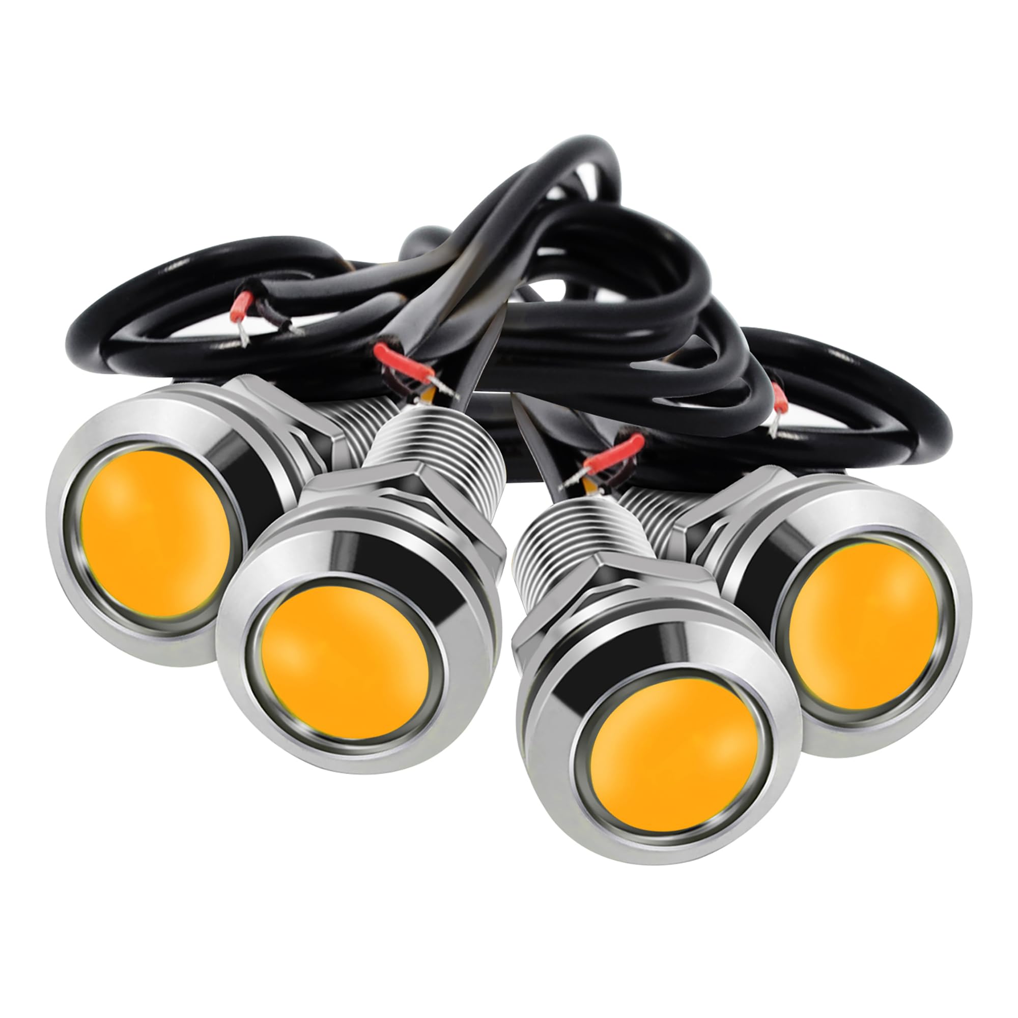 4Pcs 18mm DC 12V Eagle Eye Cob LED Car Fog DRL Daytime Running Light Backup Reverse Tail Rock Lights Headlights Small Bulb use f