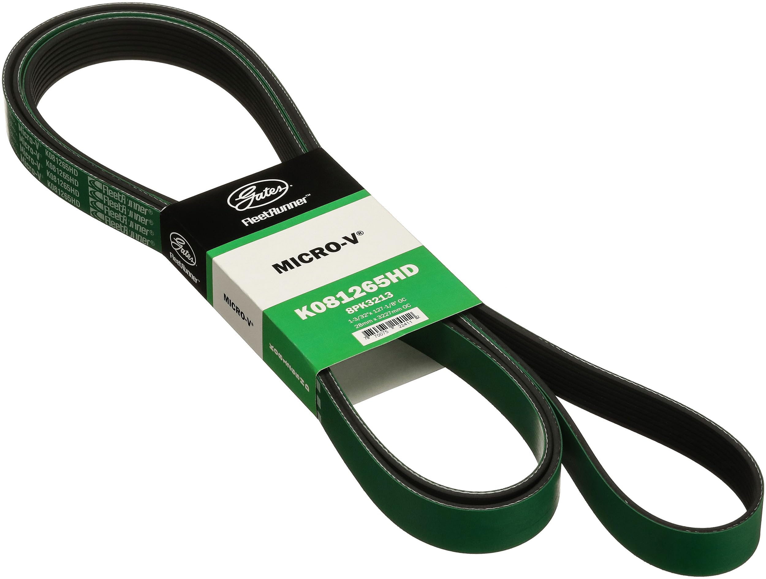 Gates K081265HD FleetRunner Micro-V Serpentine Drive Belt