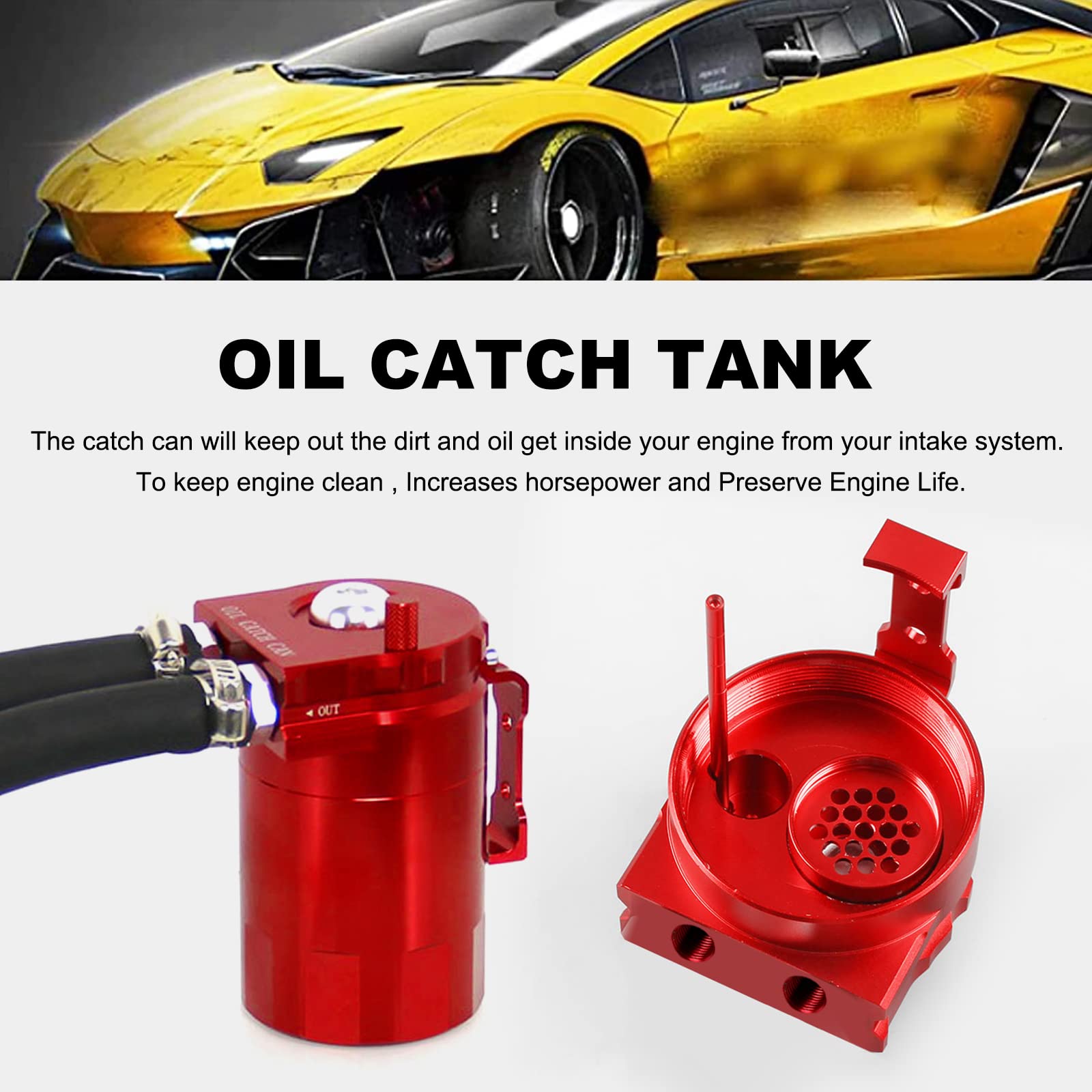 Ryanstar Oil Catch Can Oil Separator Reservoir Tank With Filter Compatible With 2011-2021 F150 2.7Eb 3.5Eb 5.0L Passenger Side,R